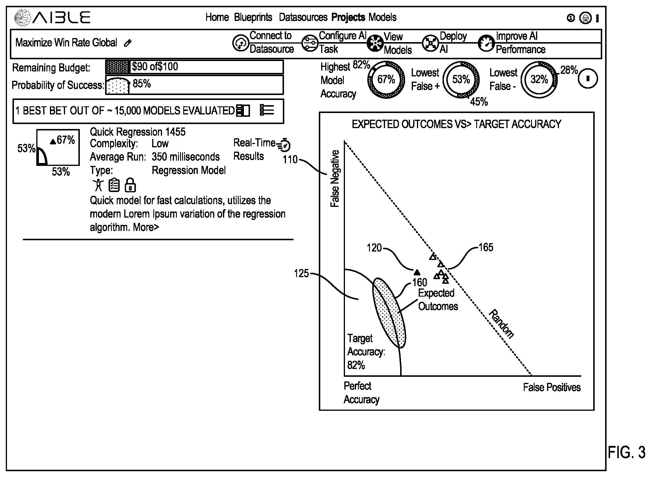 Patent US12511139 Figure 3 – Interface for generating models with customizable interface configurations