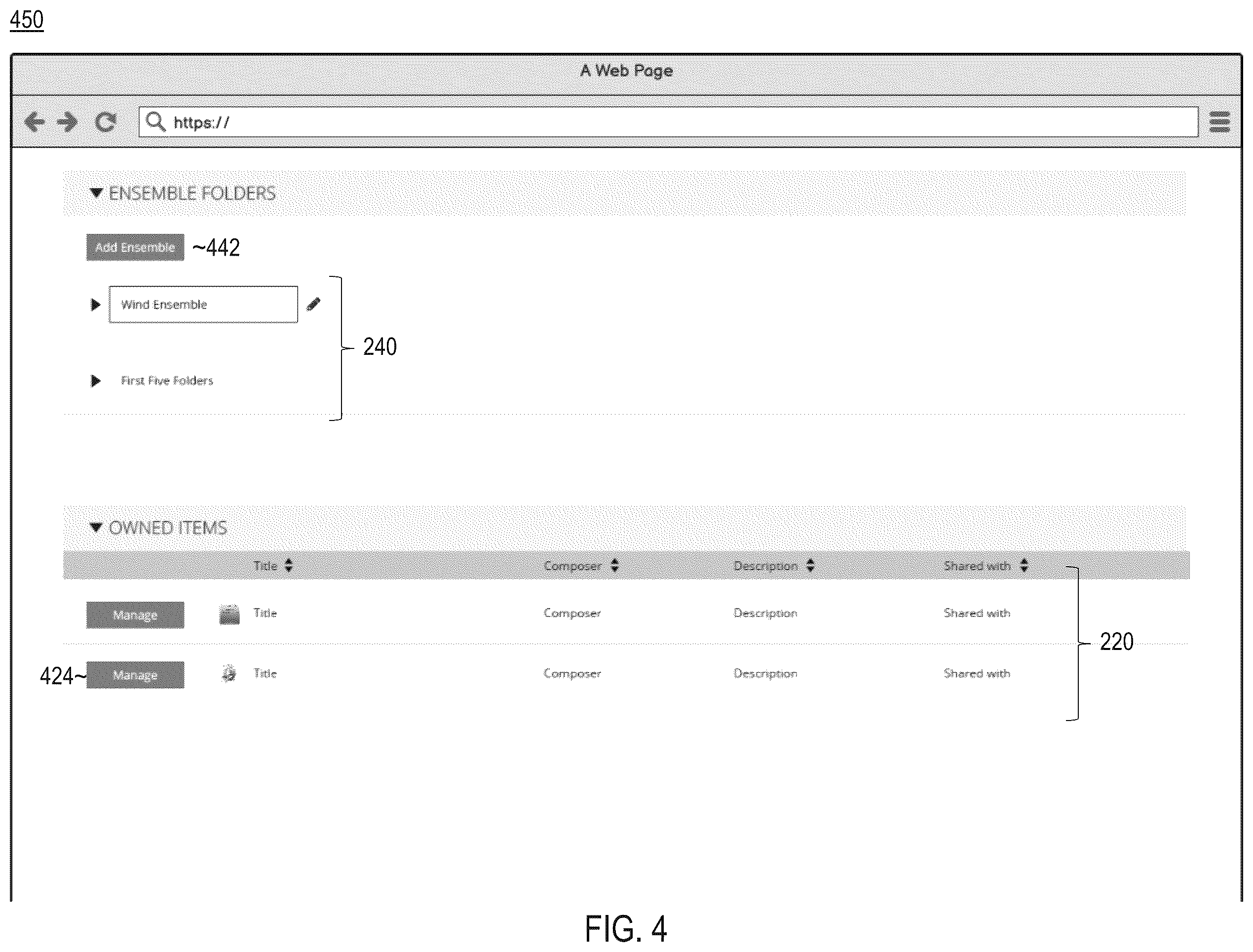 Patent US12511352 Figure 4 – Sheet music distribution system