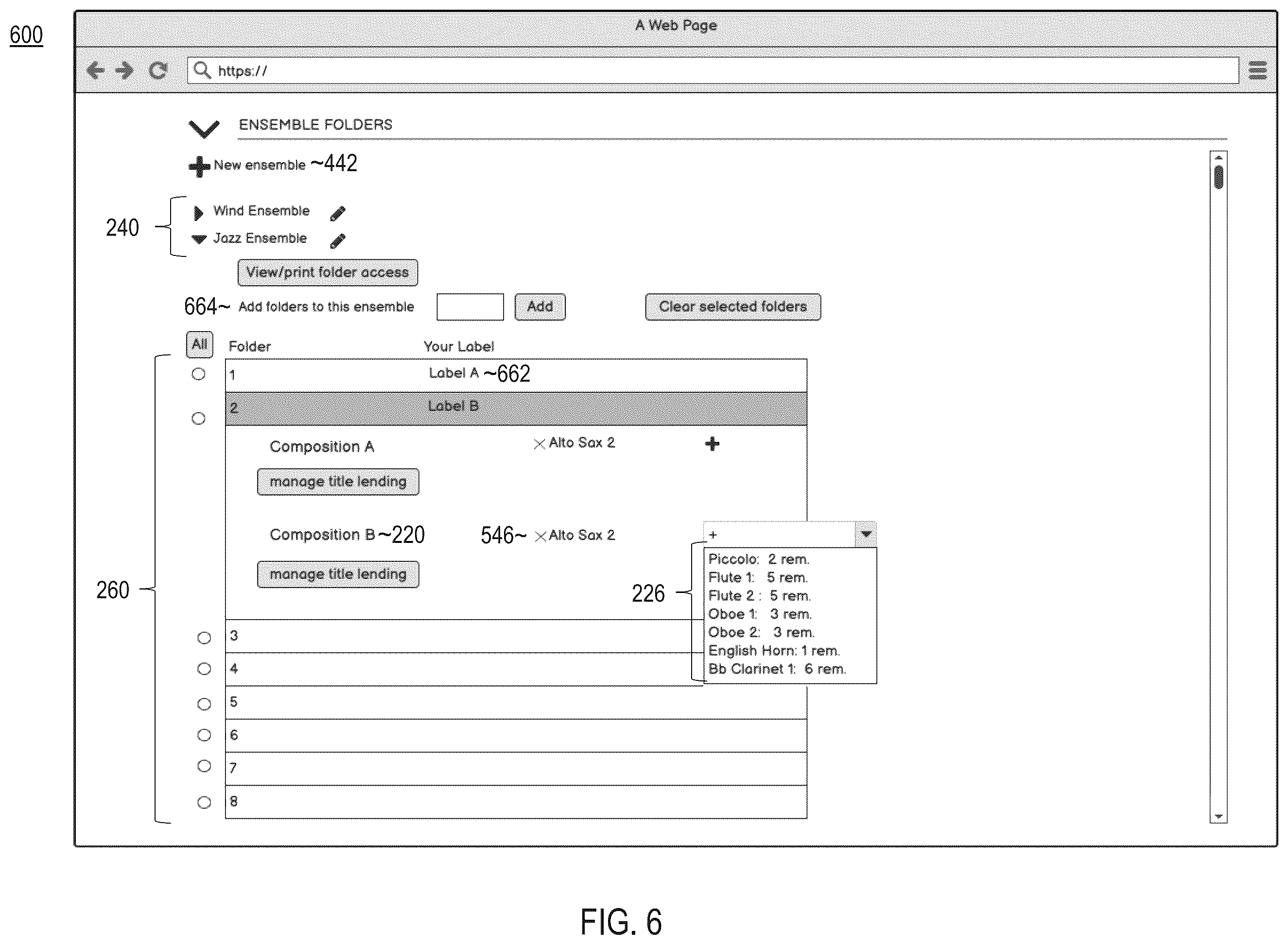 Patent US12511352 Figure 6 – Sheet music distribution system