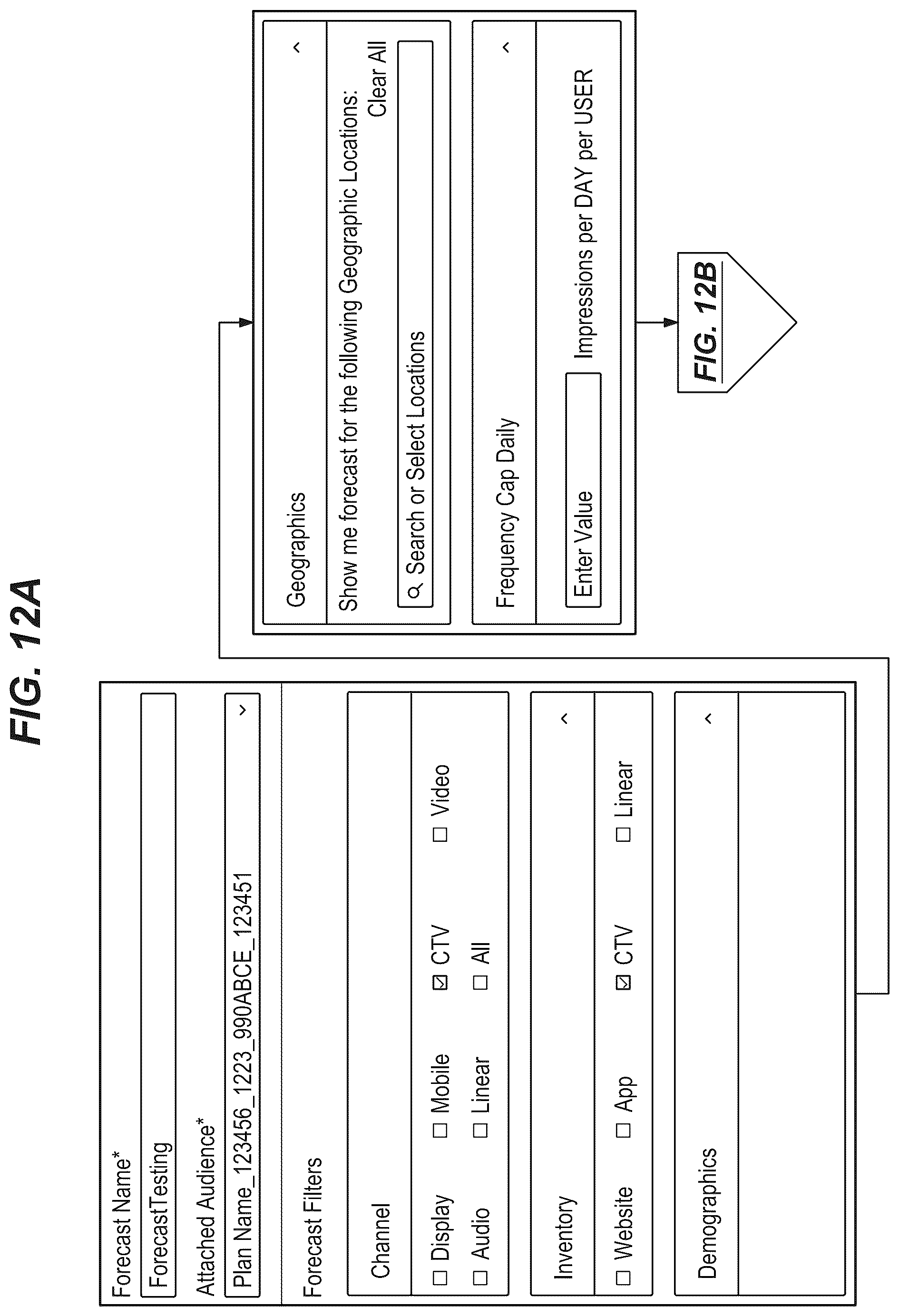 Patent US12511433 Figure 14 – Interactive estimates of media delivery and user interactions based on secure merges of de-identified records