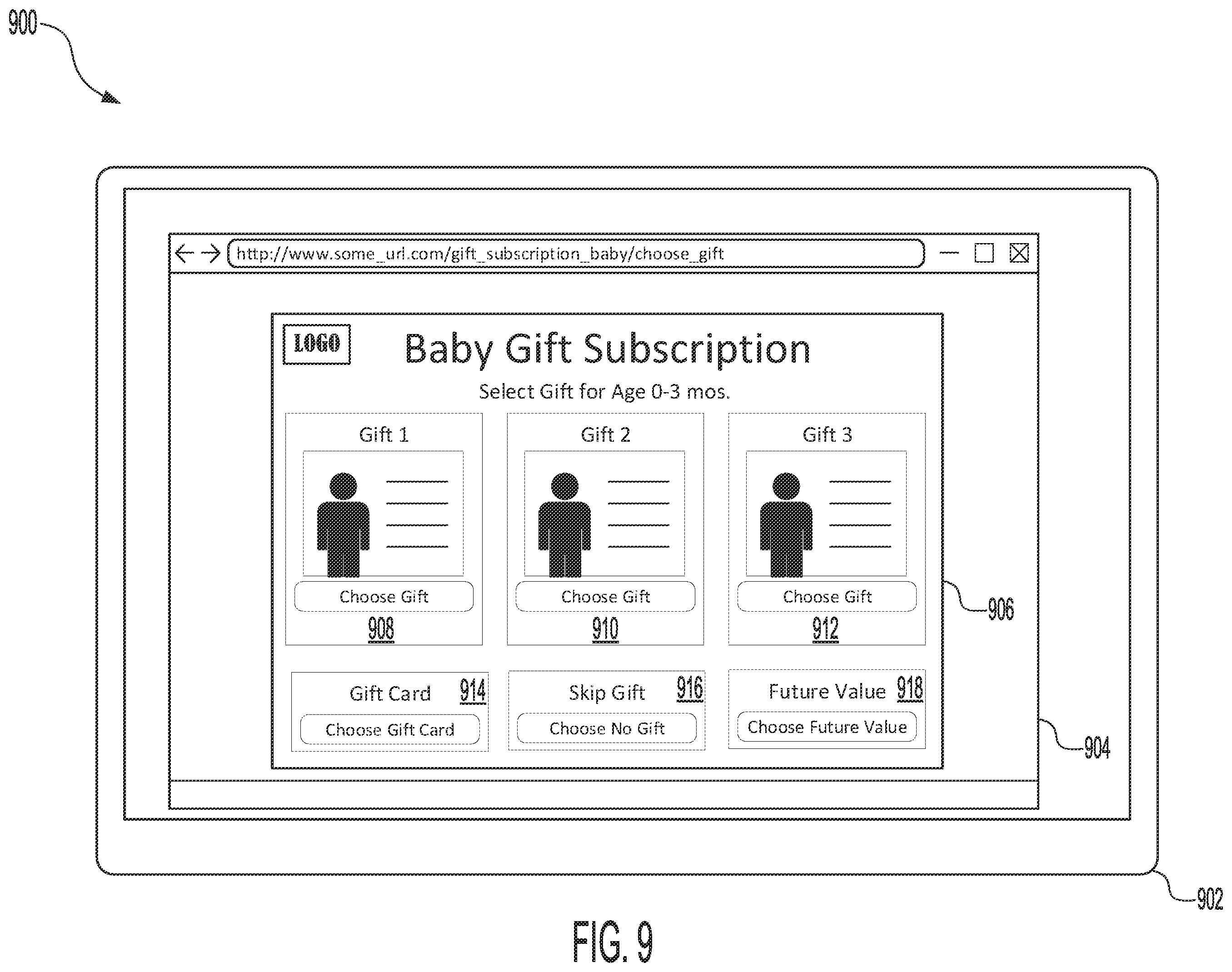 Patent US12511681 Figure 9 – Systems and methods for predictive gift subscriptions