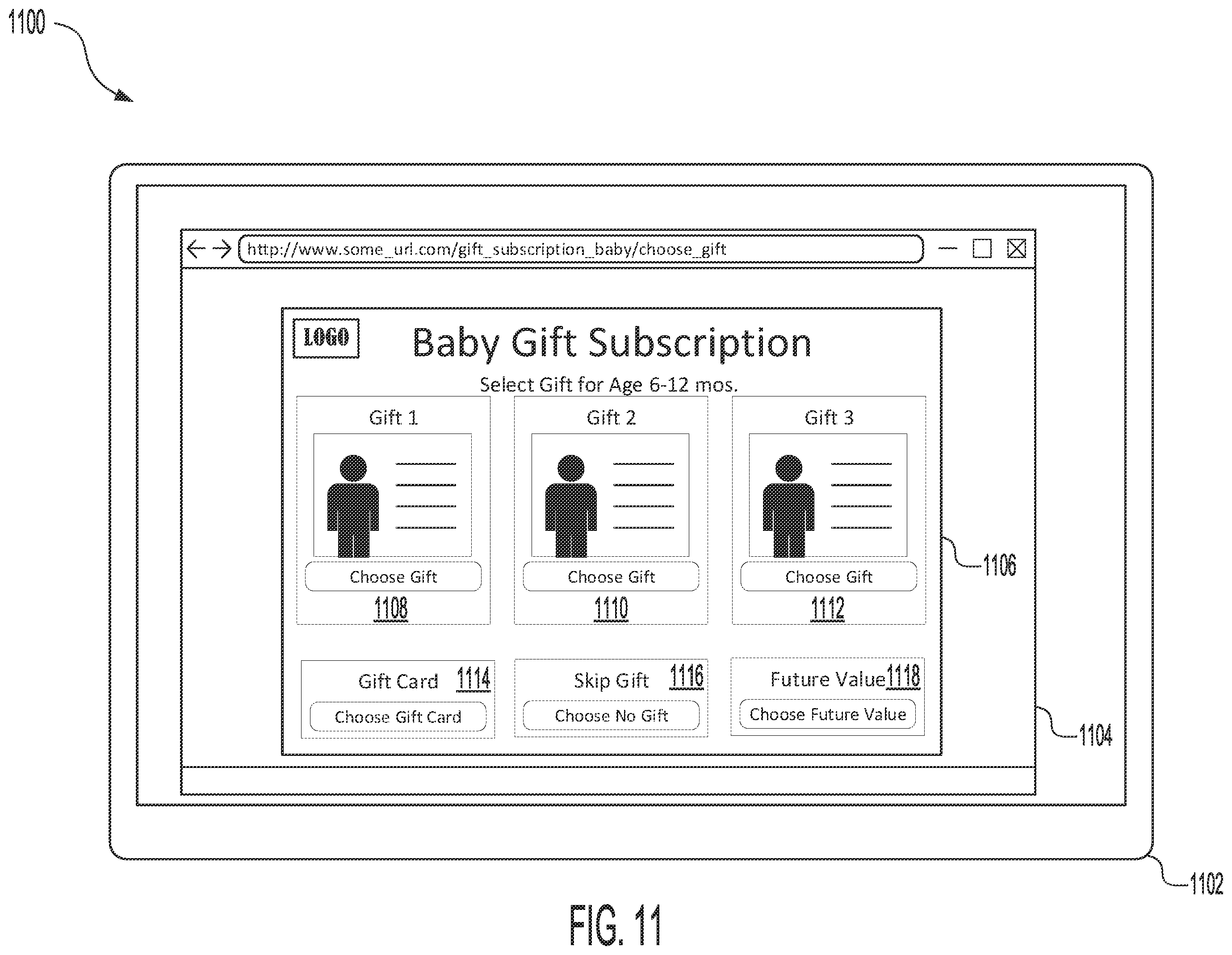 Patent US12511681 Figure 11 – Systems and methods for predictive gift subscriptions