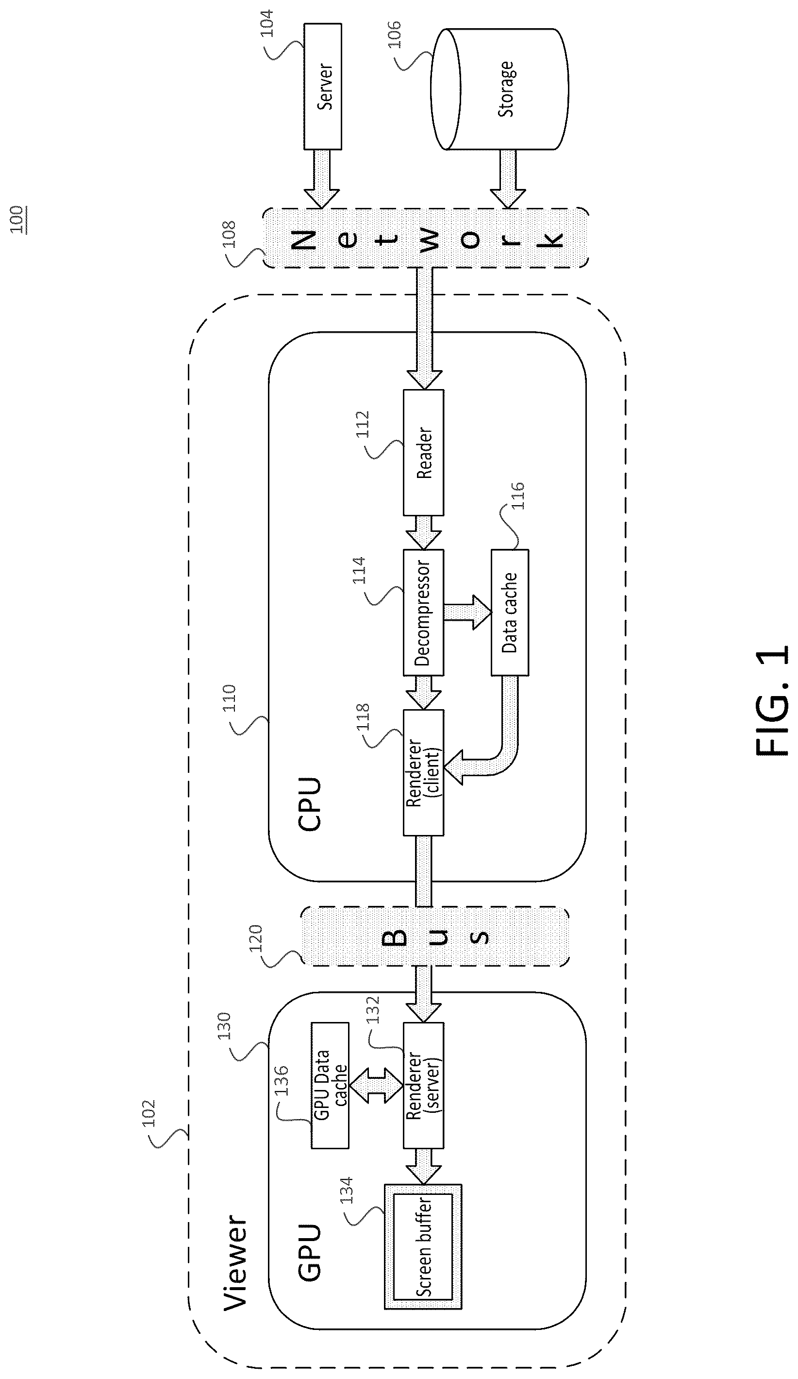 Patent US12511703 Figure 1 – Rendering pipeline for tiled images