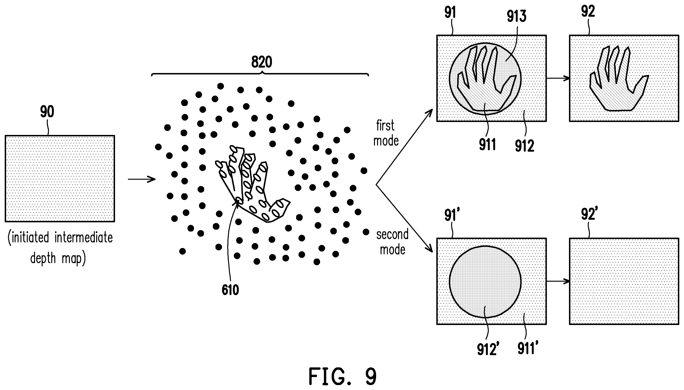 Patent US12511843 Figure 9 – Method for generating pass-through view with better scale and host