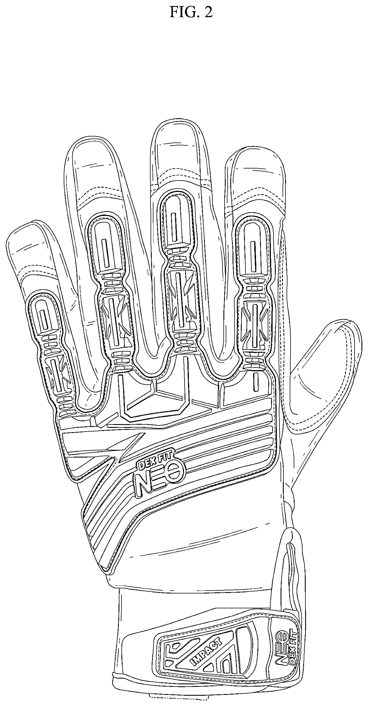 Patent USD1075216 Figure 2 – Glove