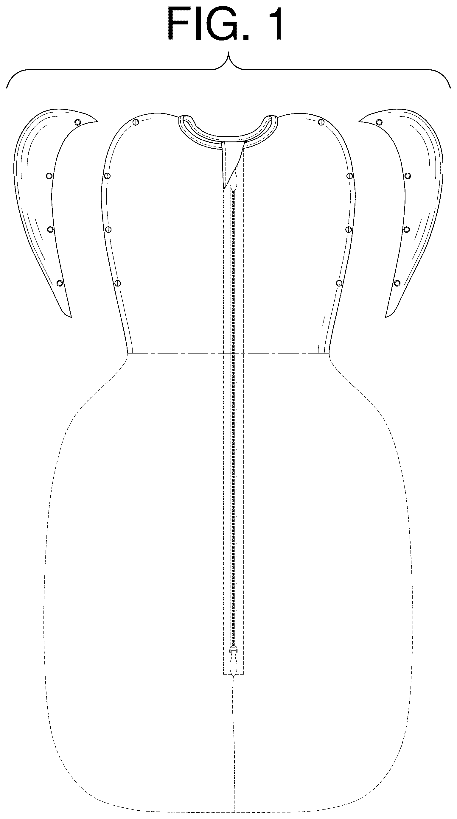 Patent USD1075218 Figure 1 – Convertible swaddle garment