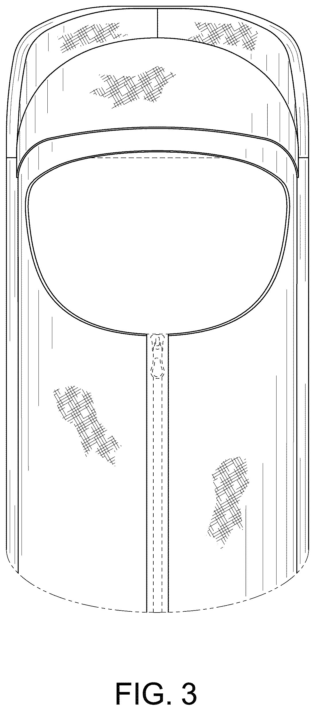 Patent USD1075233 Figure 3 – Hood with brim for a garment