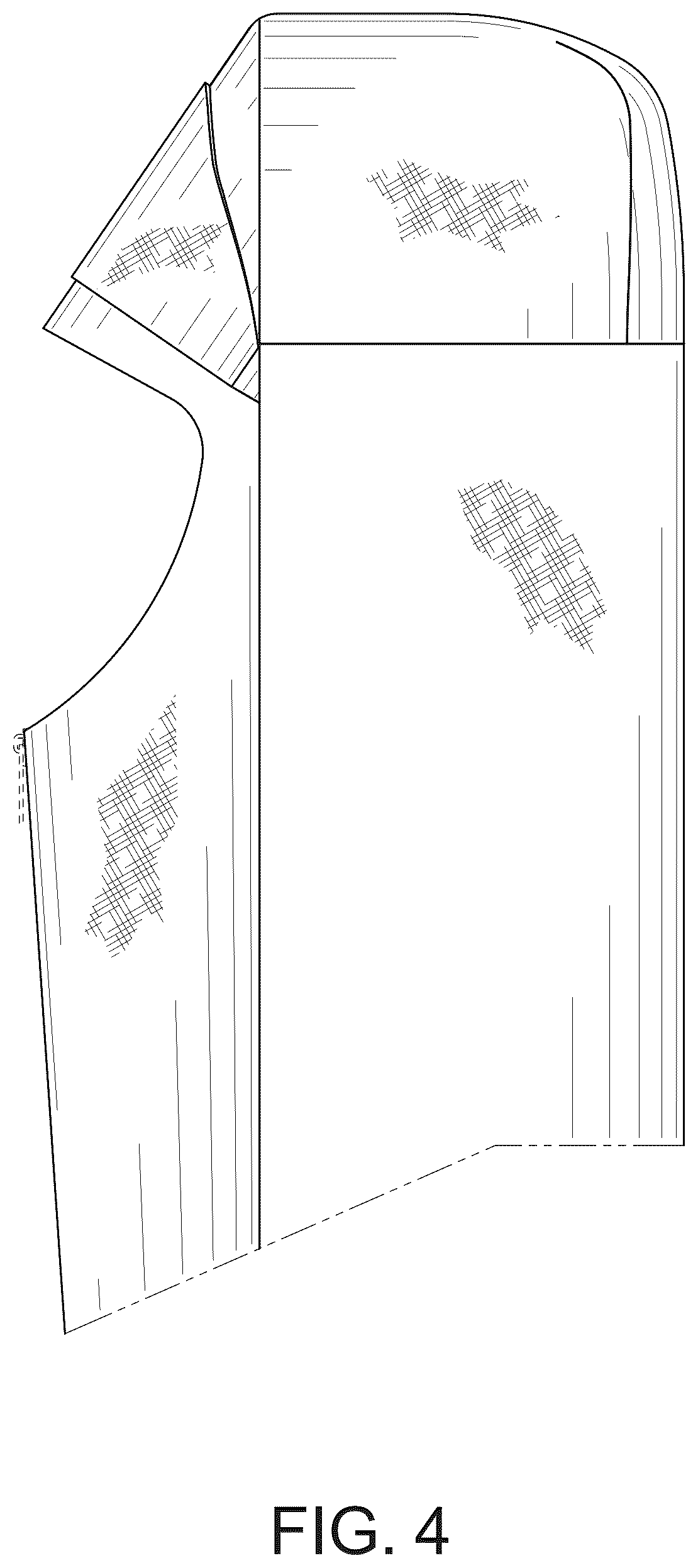 Patent USD1075233 Figure 4 – Hood with brim for a garment