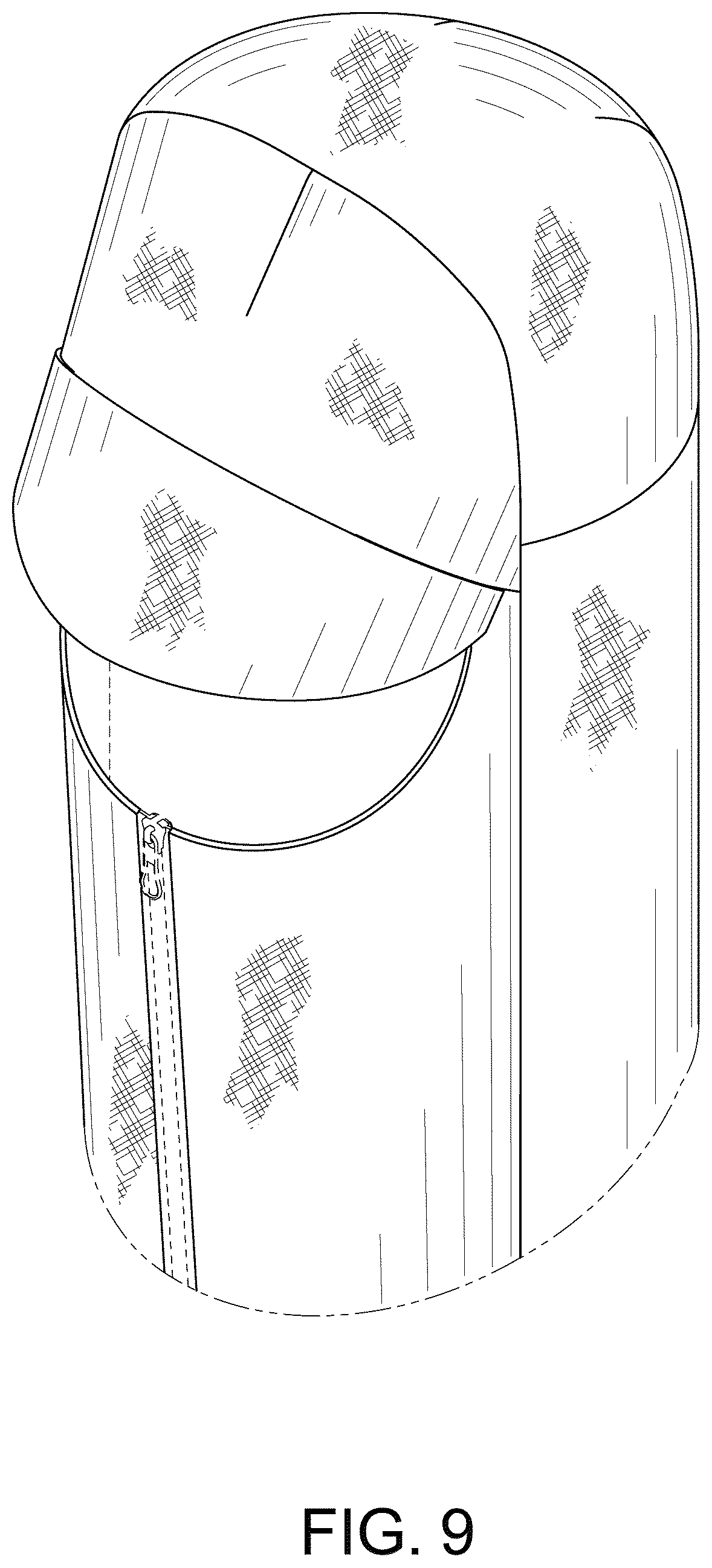 Patent USD1075233 Figure 8 – Hood with brim for a garment