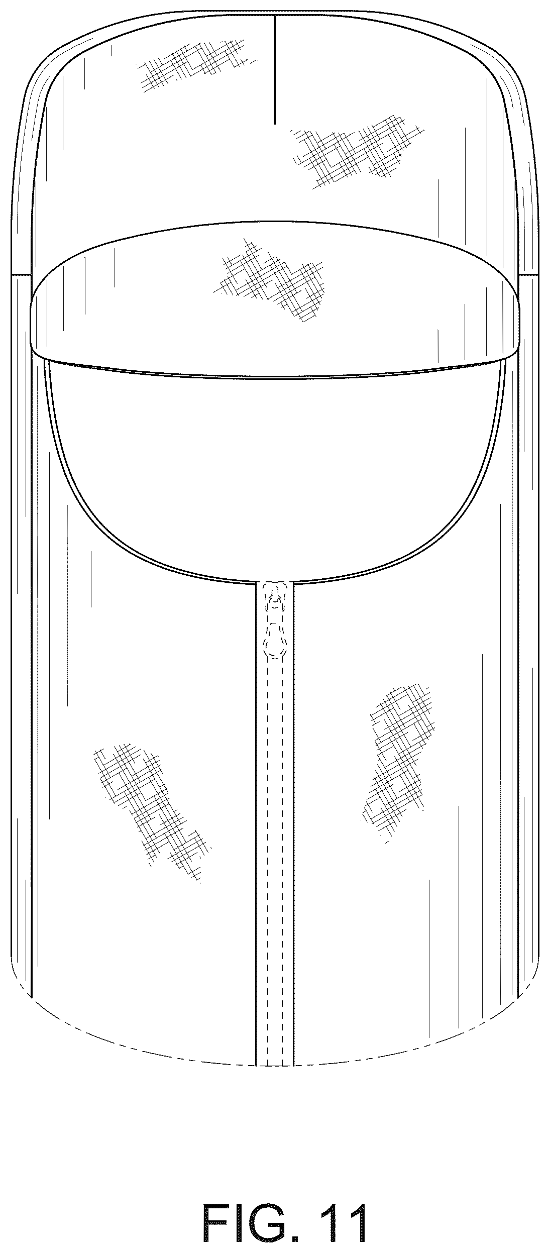 Patent USD1075233 Figure 10 – Hood with brim for a garment