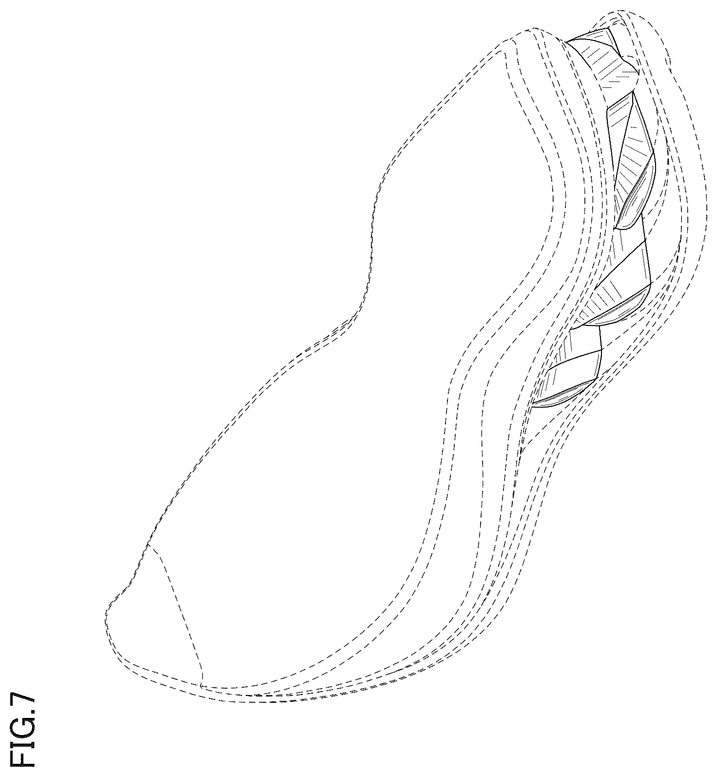 Patent USD1075245 Figure 6 – Shoe sole