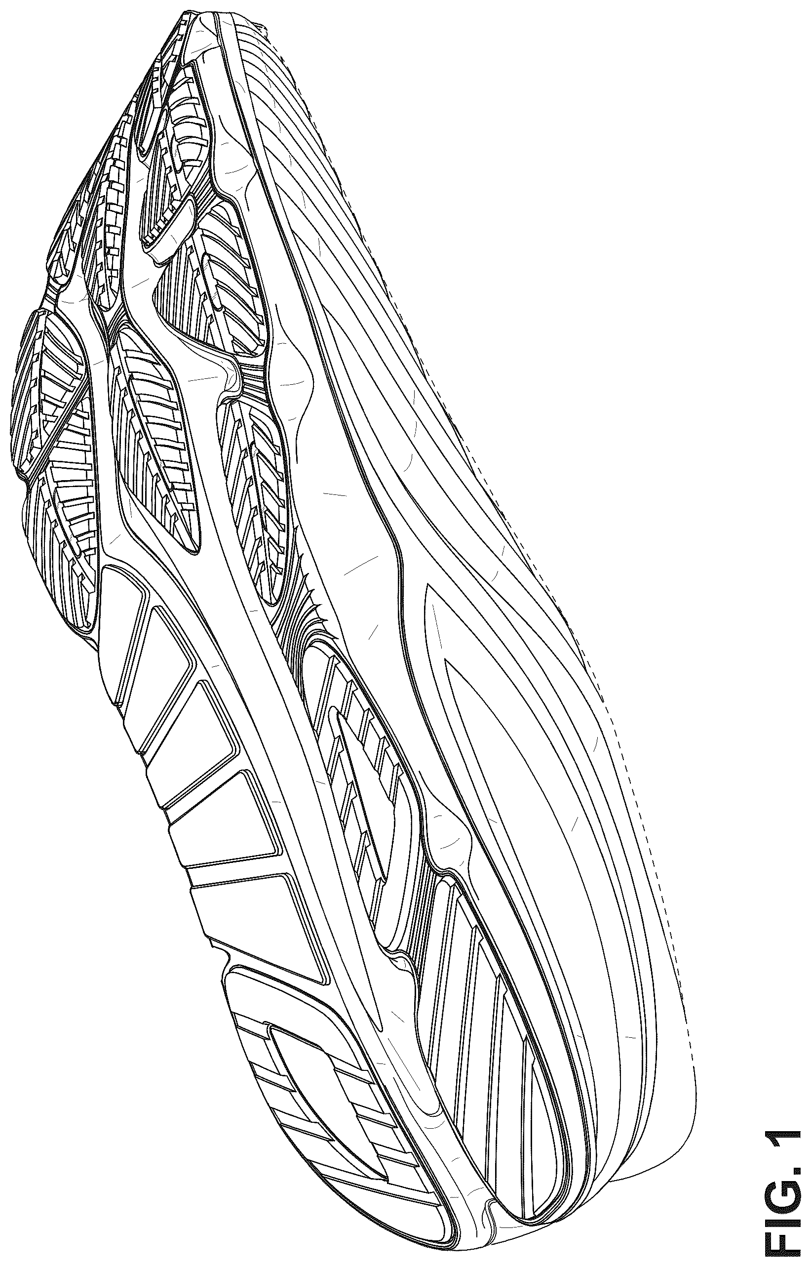 Patent USD1075251 Figure 1 – Footwear sole