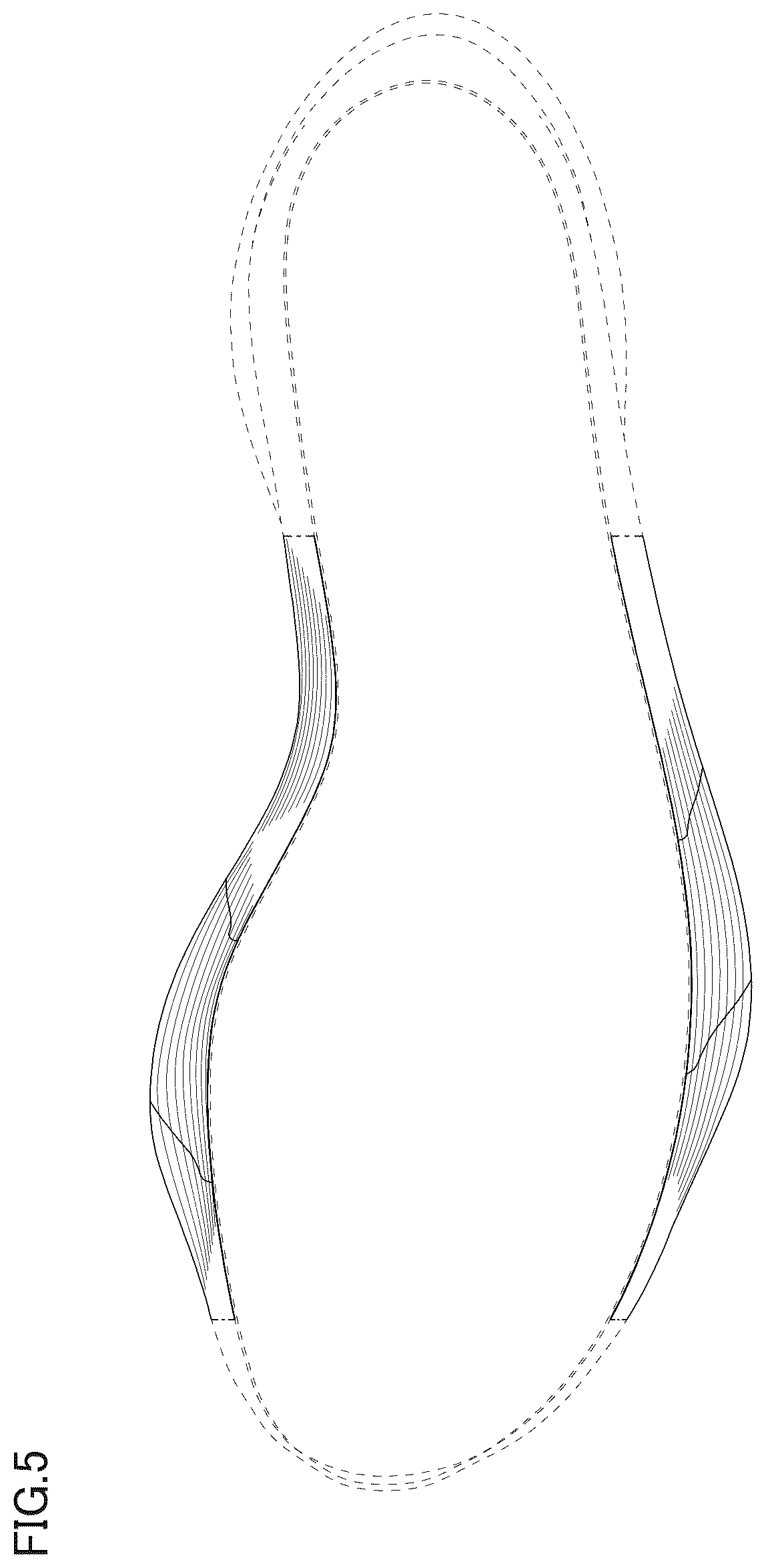 Patent USD1075252 Figure 4 – Shoe sole
