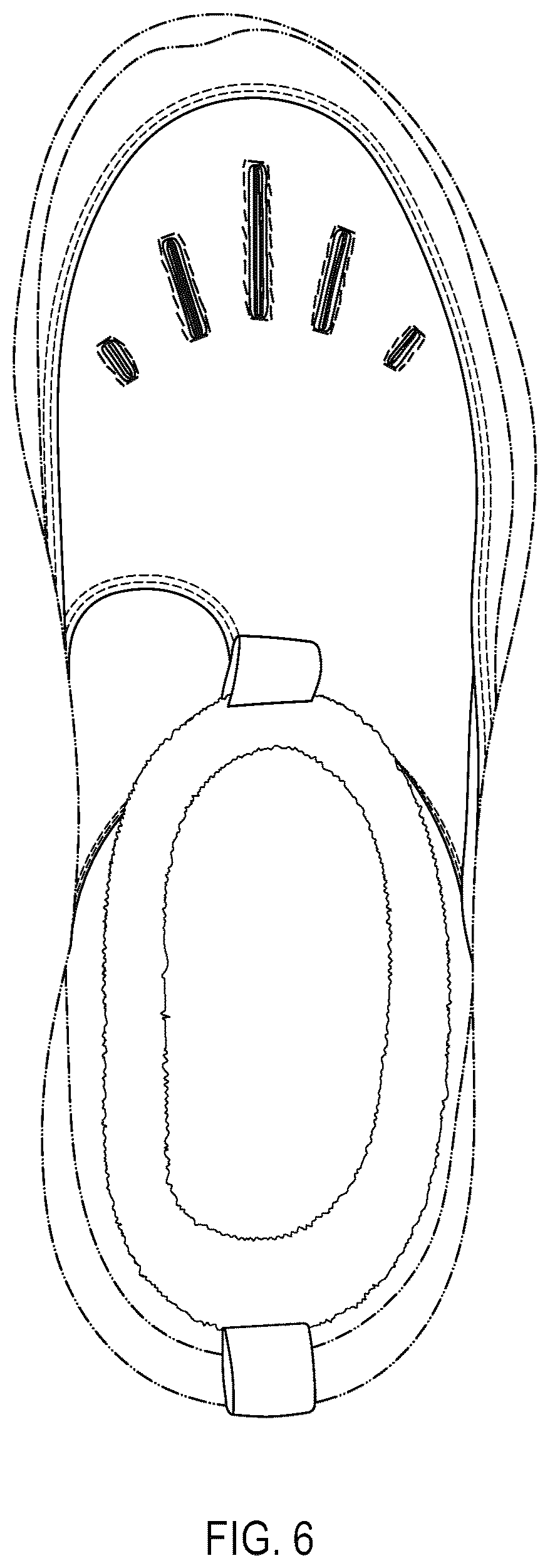 Patent USD1075268 Figure 6 – Footwear upper