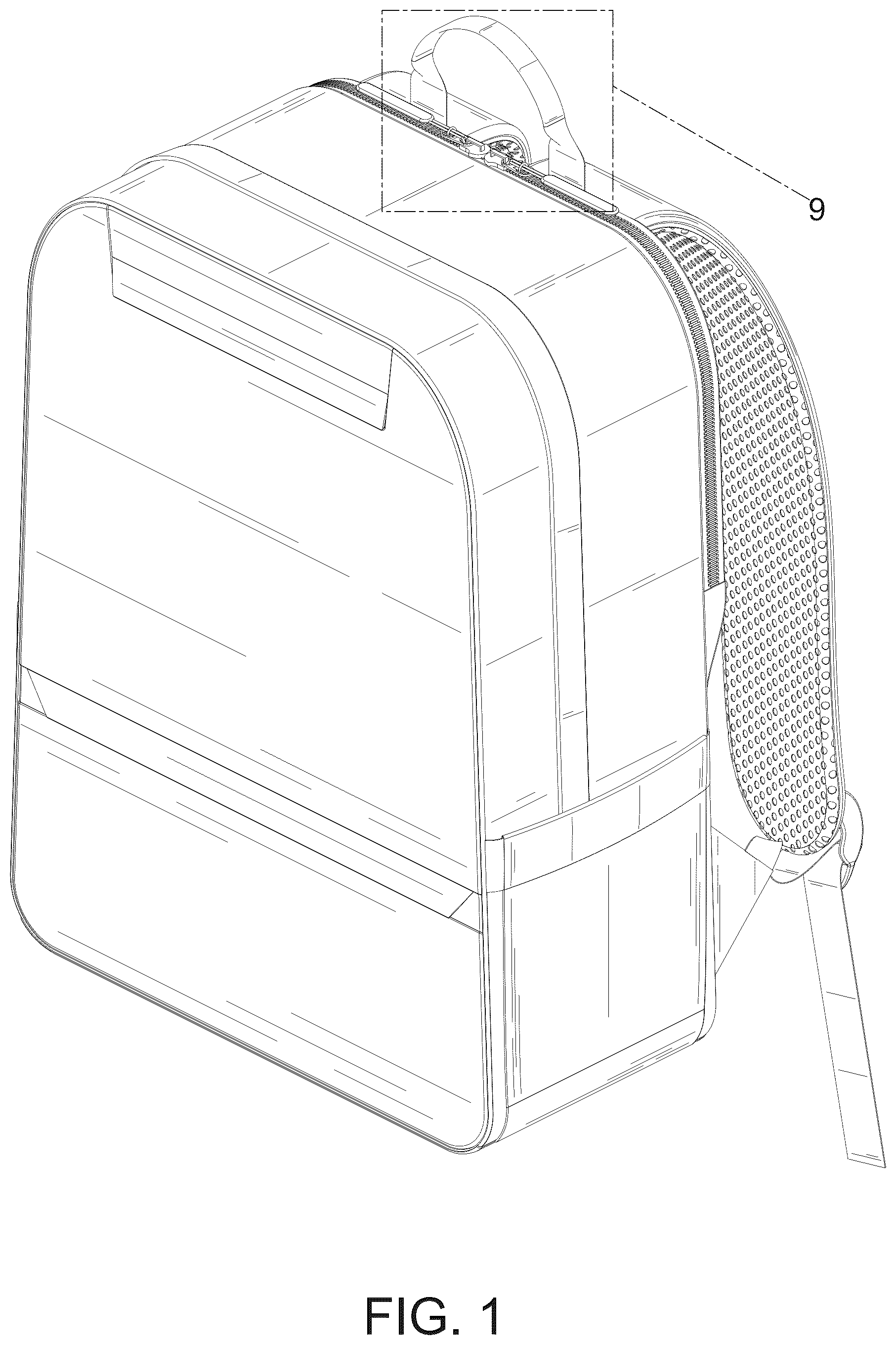 Patent USD1075288 Figure 1 – Travel backpack