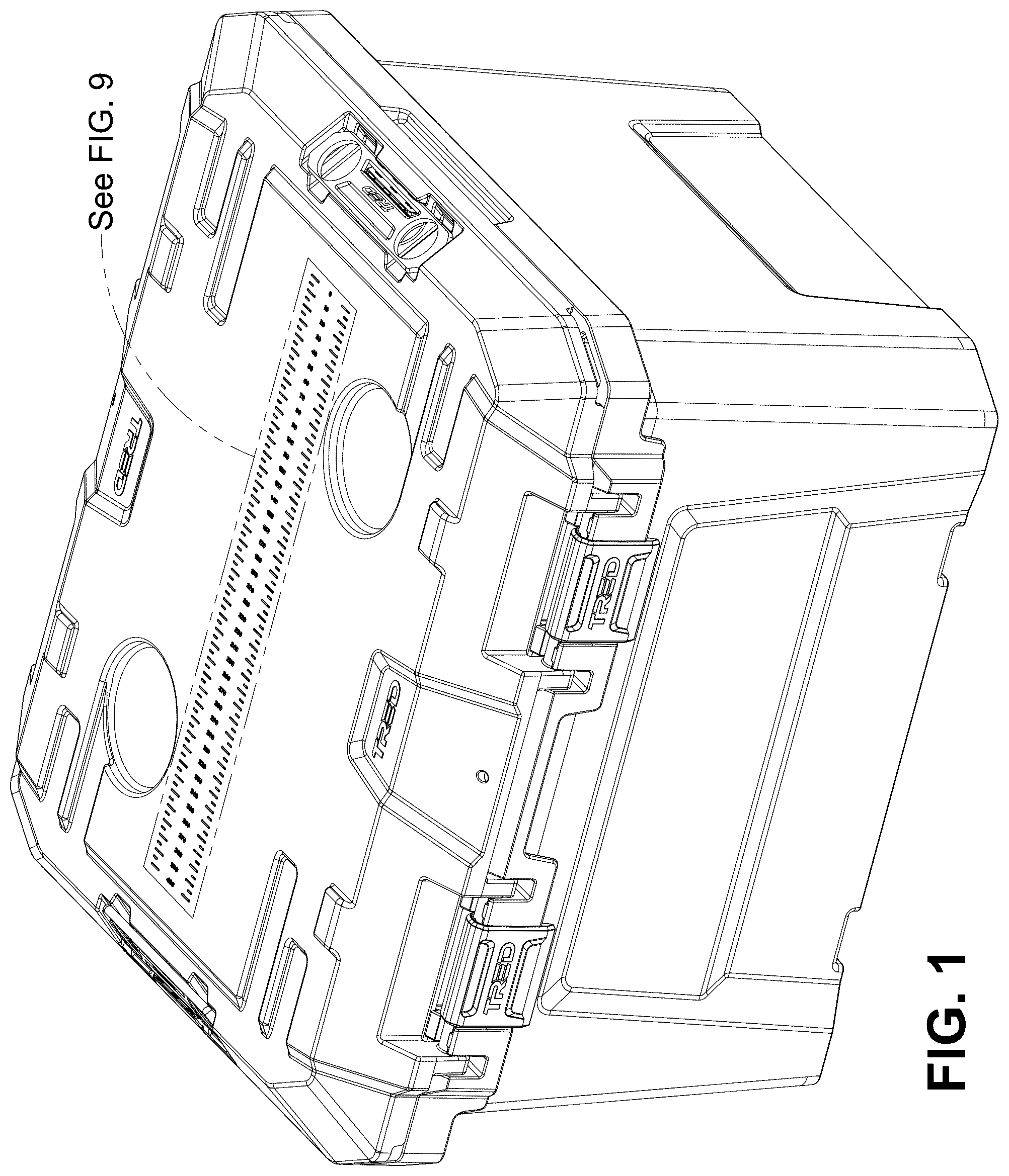 Patent USD1075296 Figure 1 – Storage box