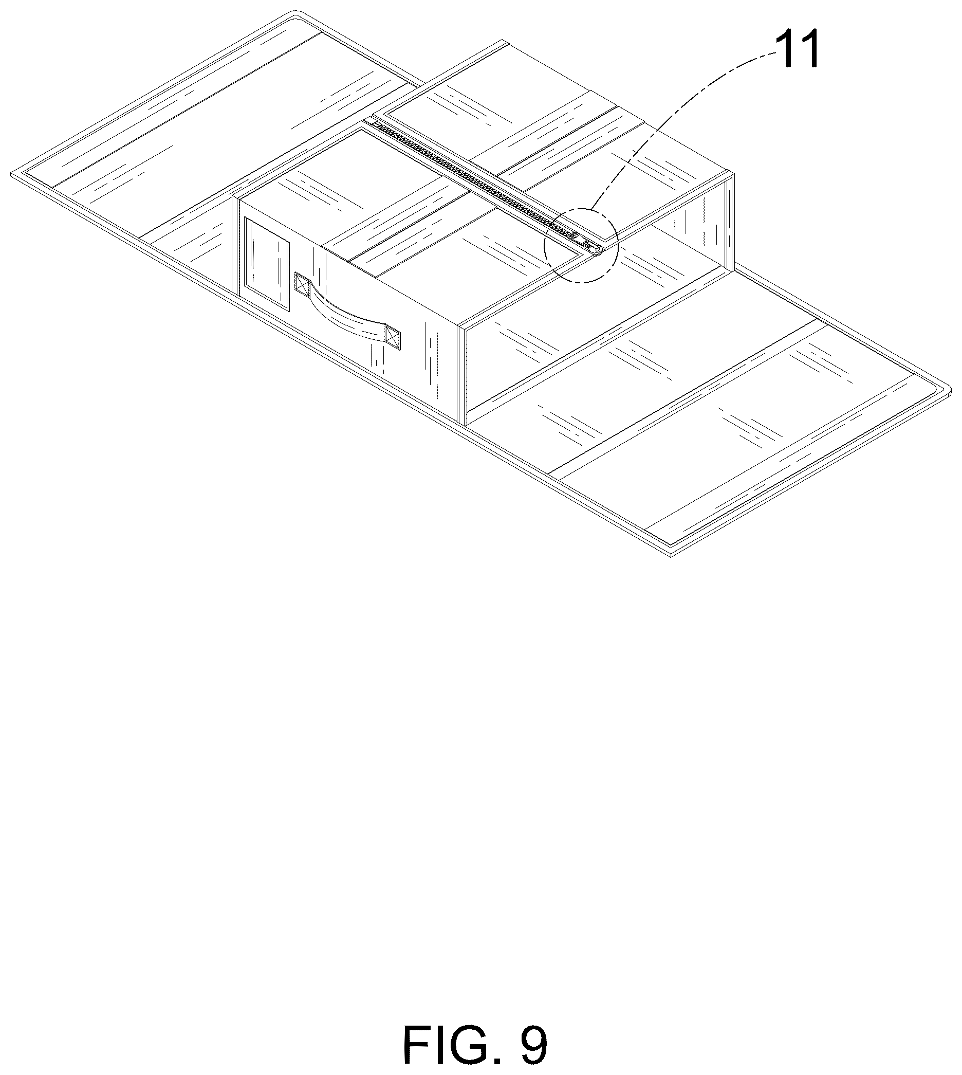 Patent USD1075302 Figure 9 – Foldable fabric storage box
