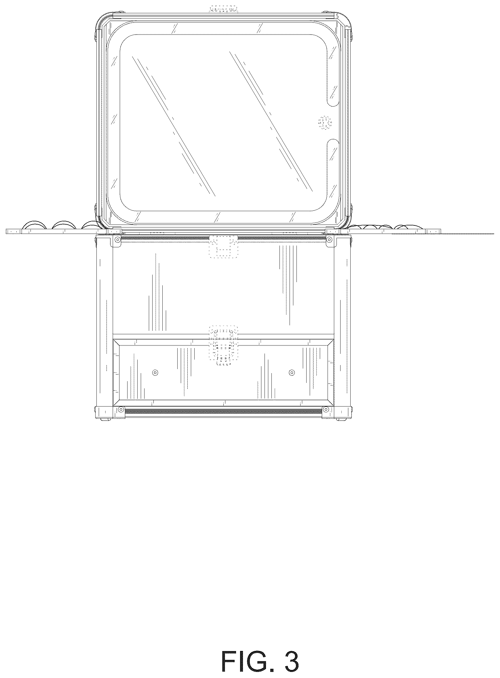Patent USD1075307 Figure 3 – Makeup box with mirror and drawer