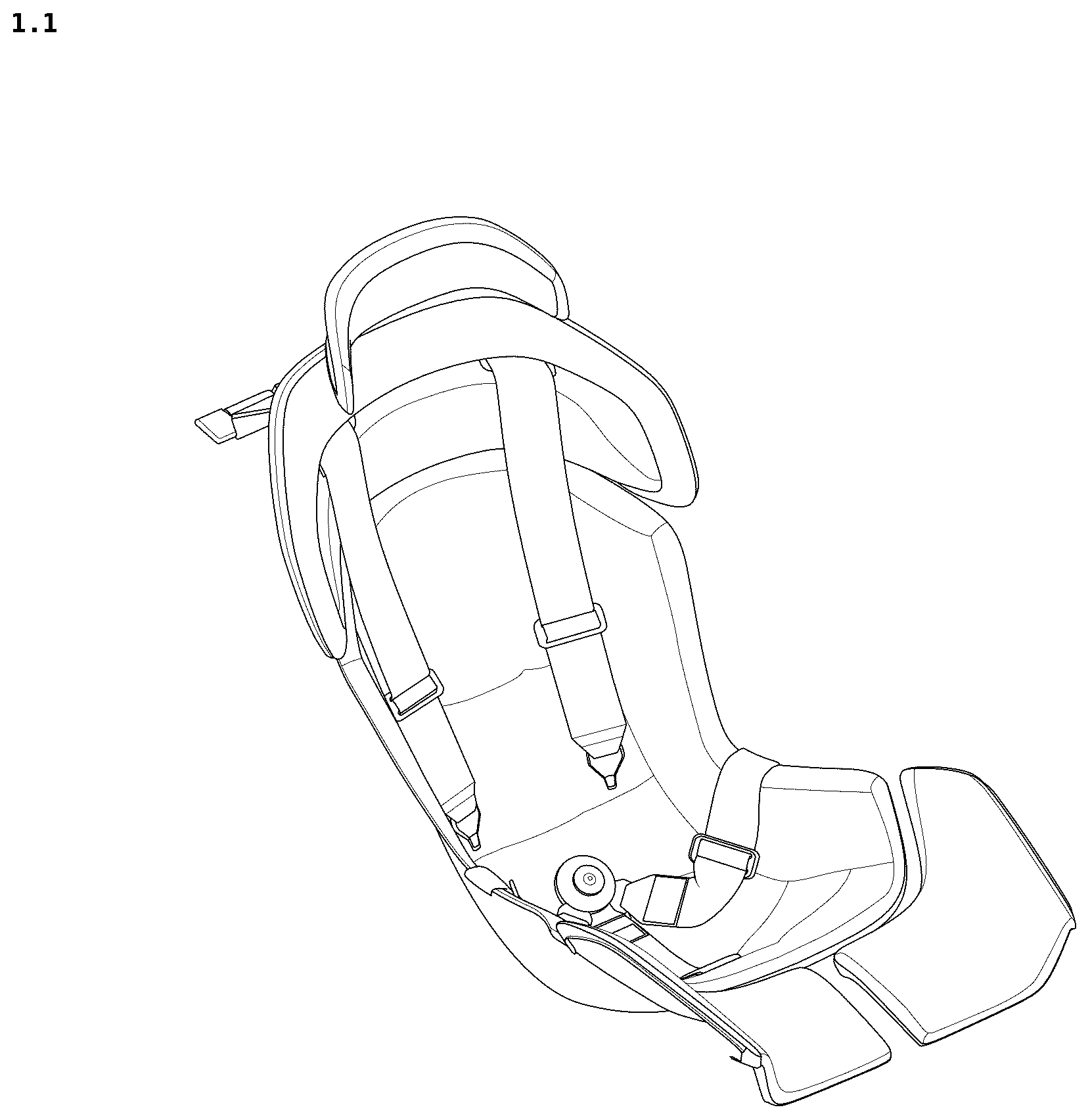 Patent USD1075329 Figure 1 – Combined vehicle seat assembly
