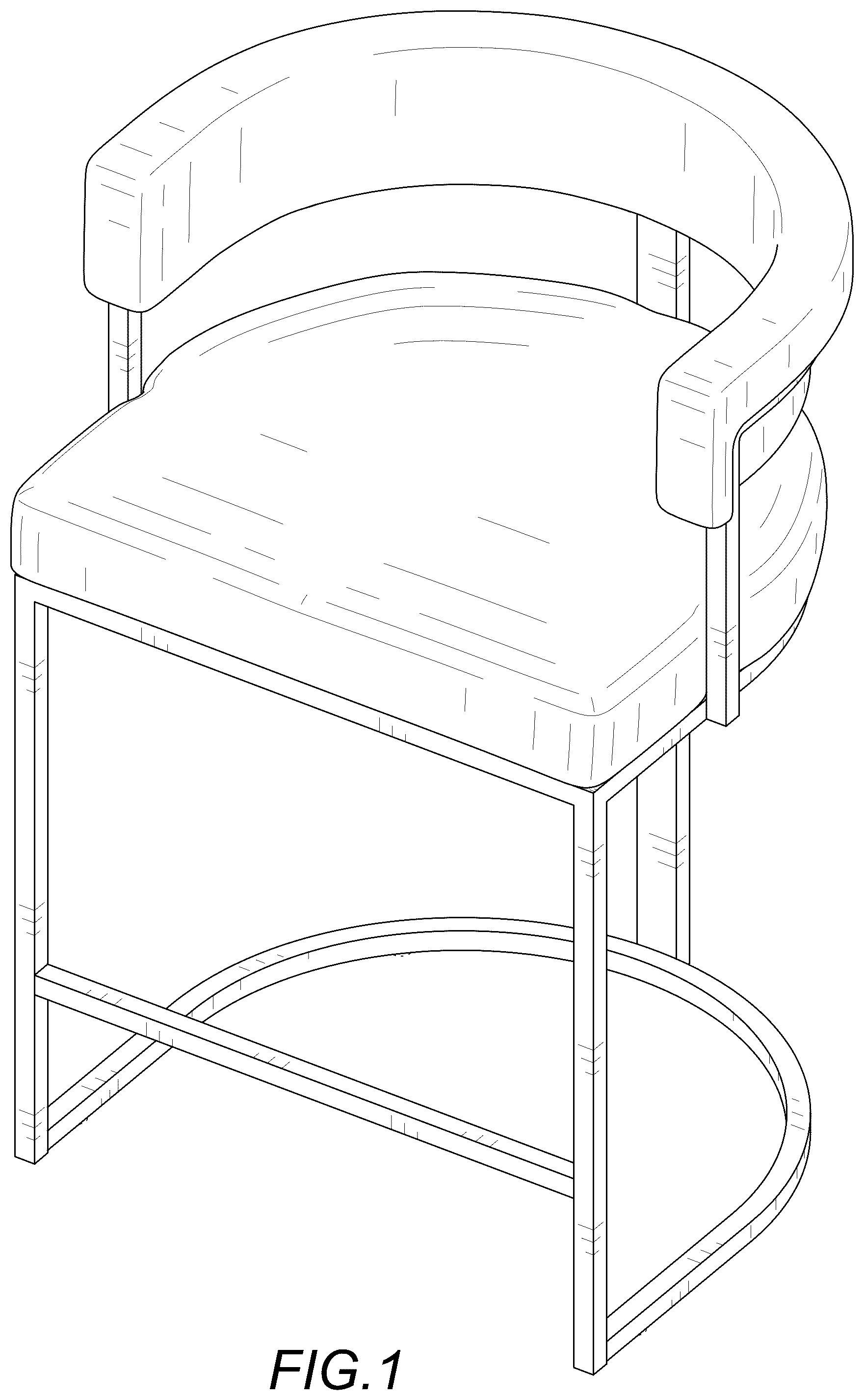 Patent USD1075333 Figure 1 – Bar stool