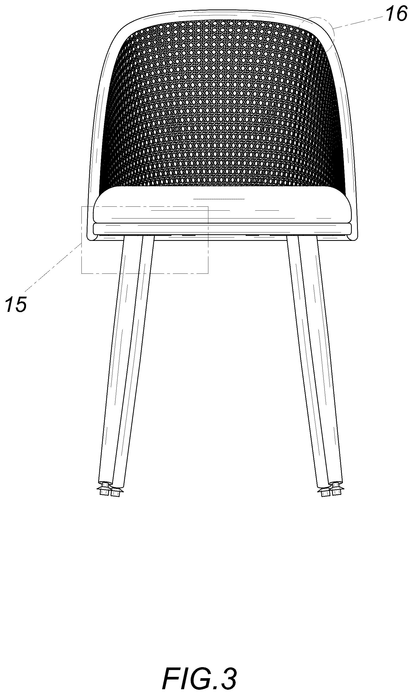 Patent USD1075337 Figure 3 – Chair