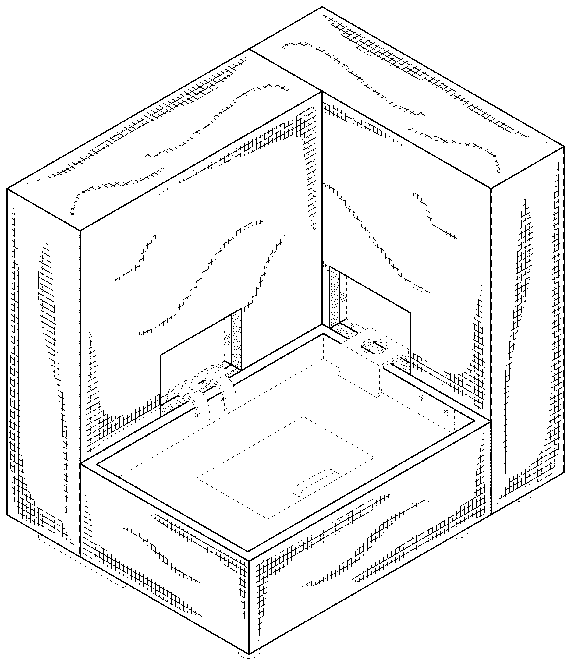 Patent USD1075342 Figure 1 – Modular furniture assembly with base and multiple upright members