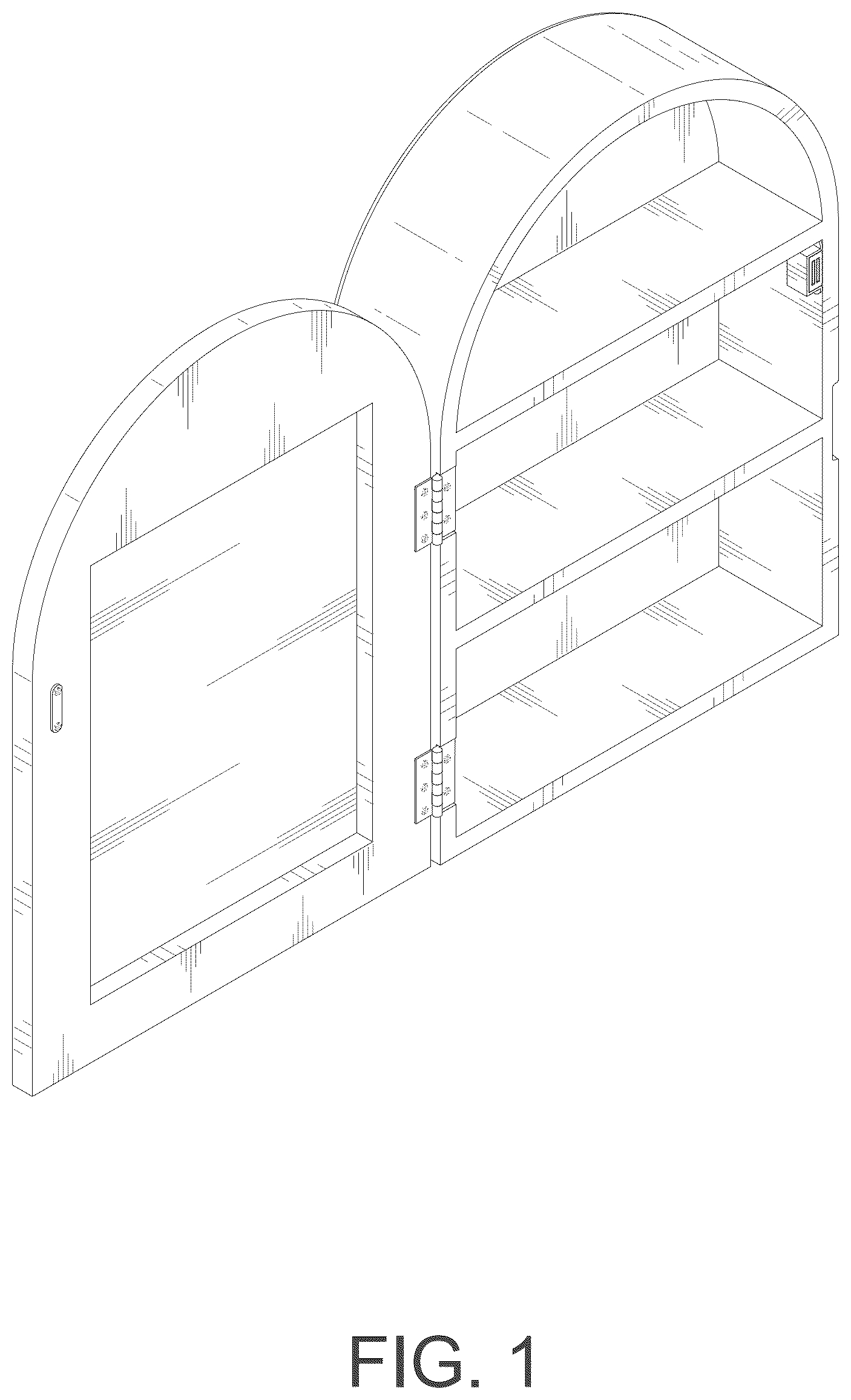 Patent USD1075352 Figure 1 – Mirror cabinet