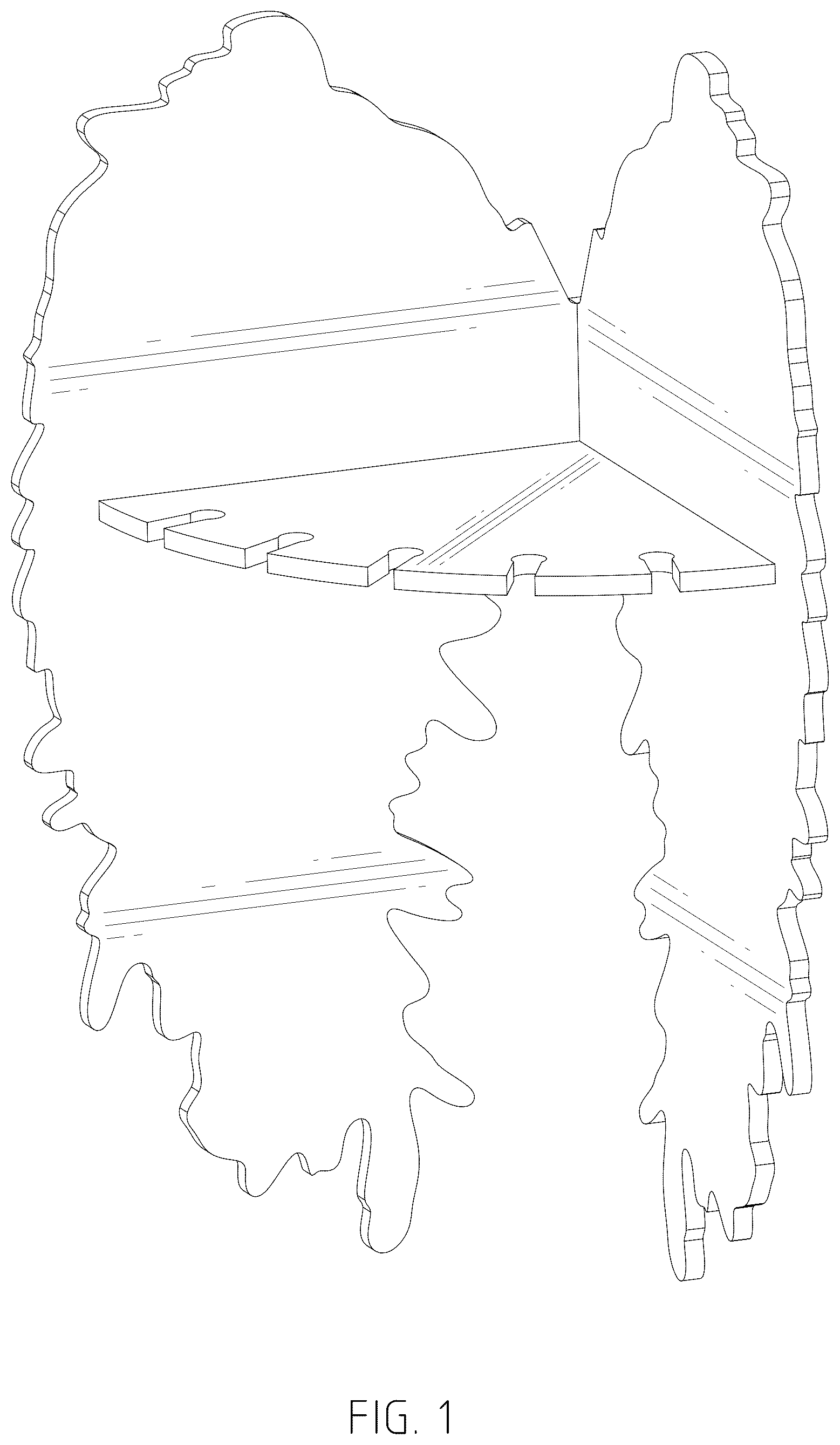 Patent USD1075353 Figure 1 – Corner shelf