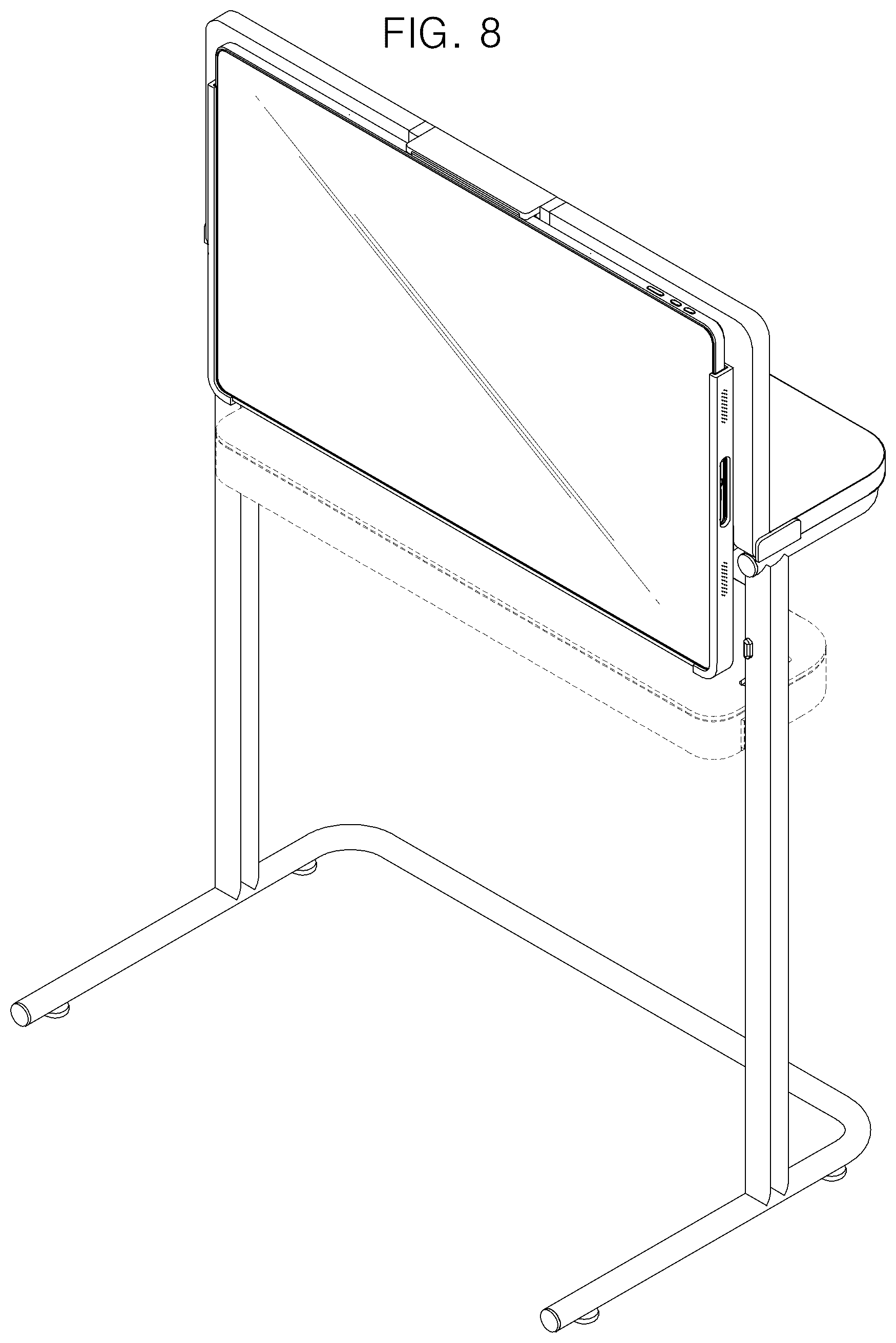 Patent USD1075367 Figure 8 – Combined table with display device