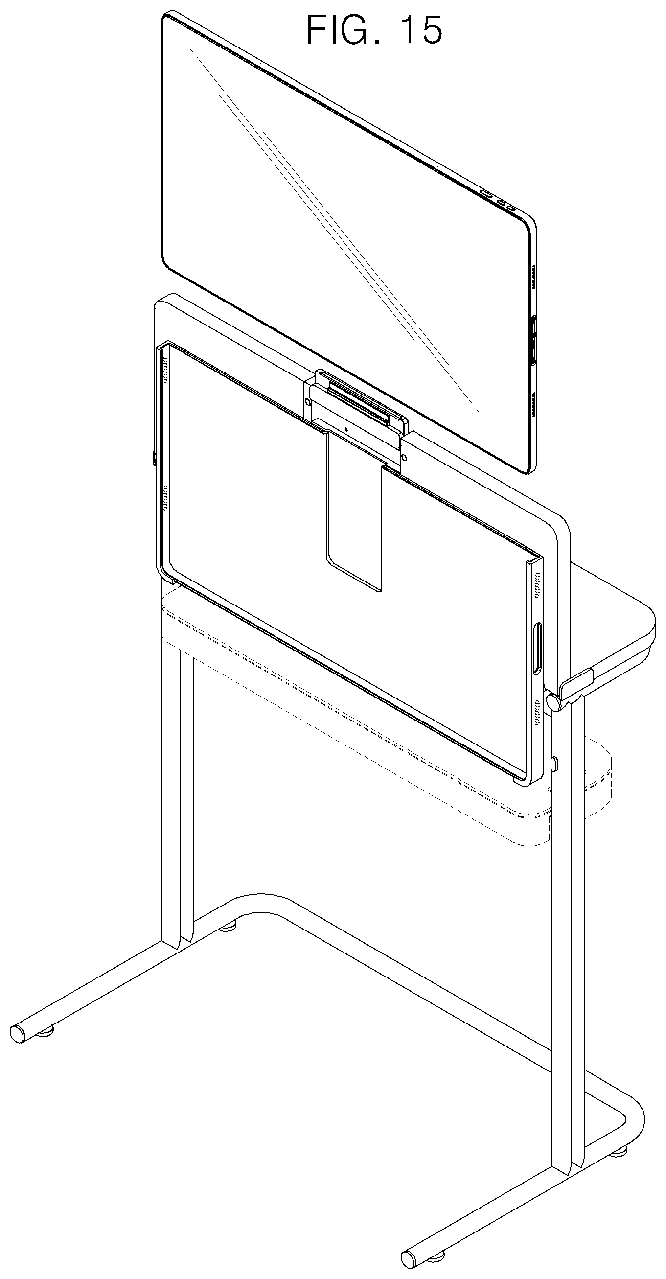Patent USD1075367 Figure 15 – Combined table with display device