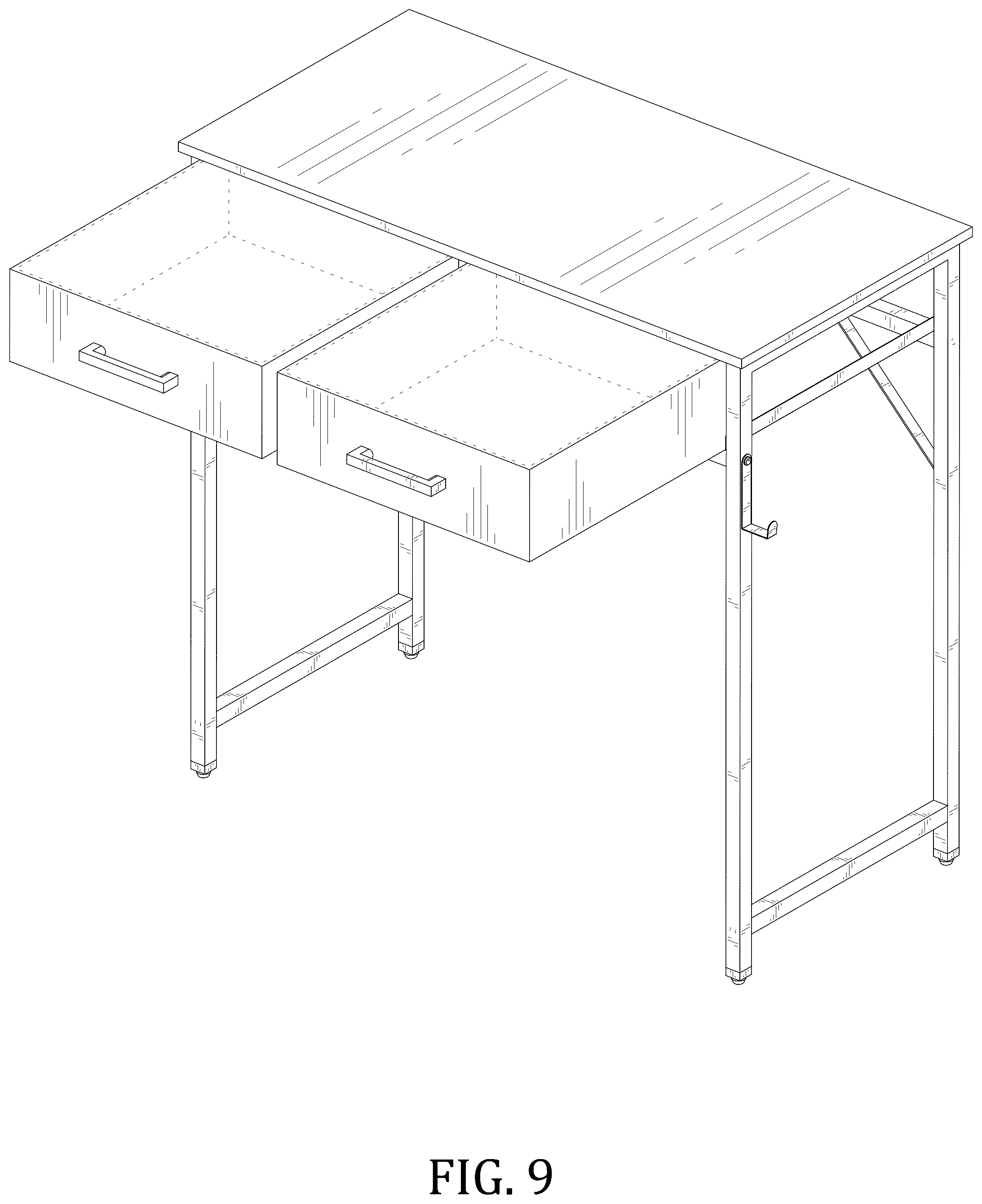Patent USD1075368 Figure 9 – Desk