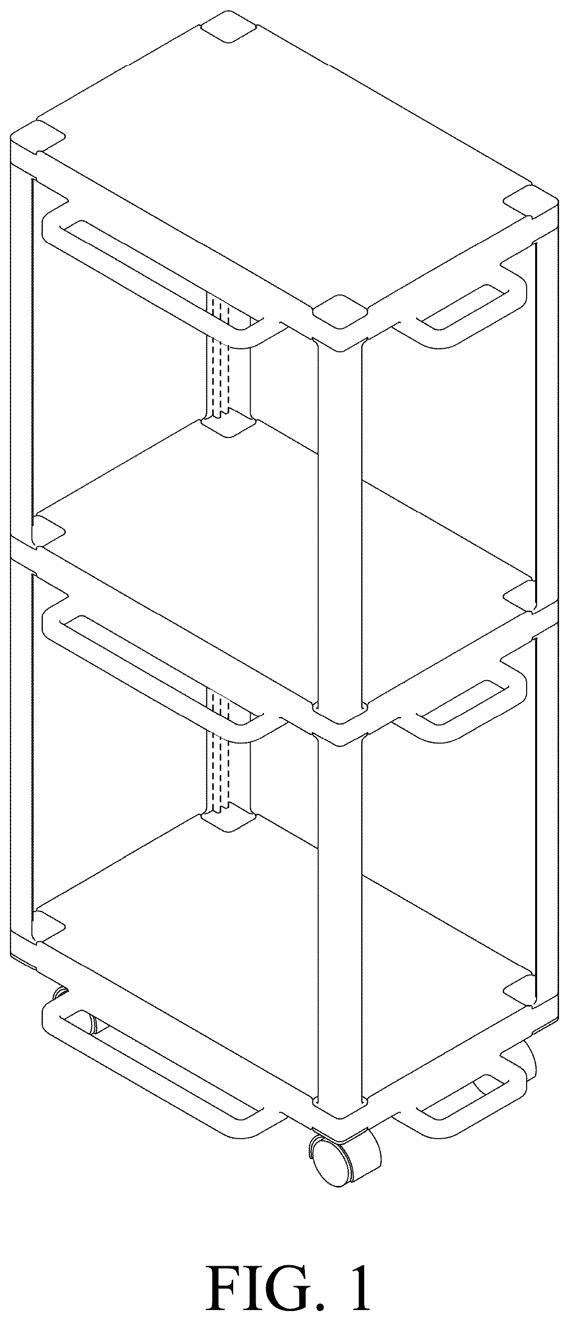Patent USD1075374 Figure 1 – Multi-tiered utility cart