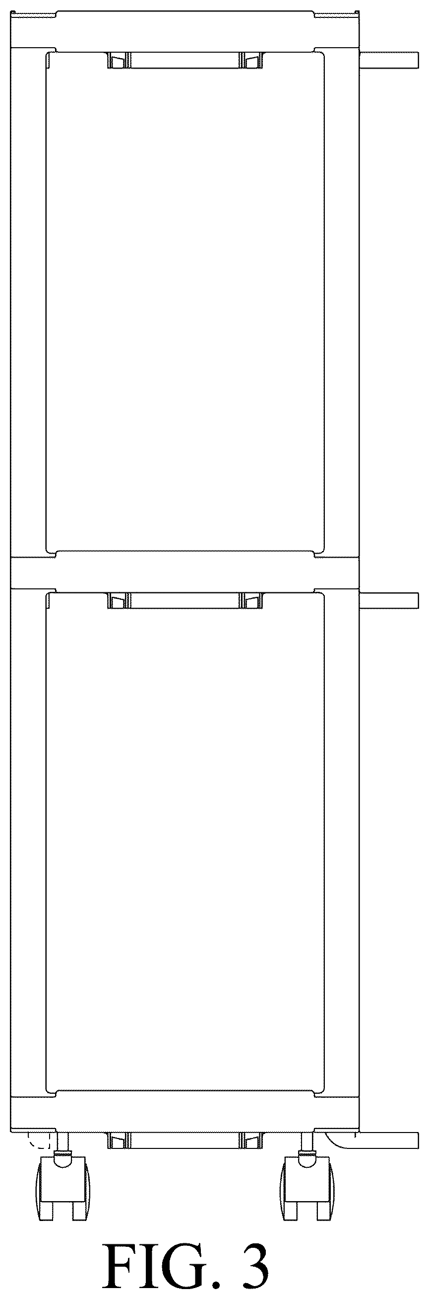 Patent USD1075374 Figure 3 – Multi-tiered utility cart