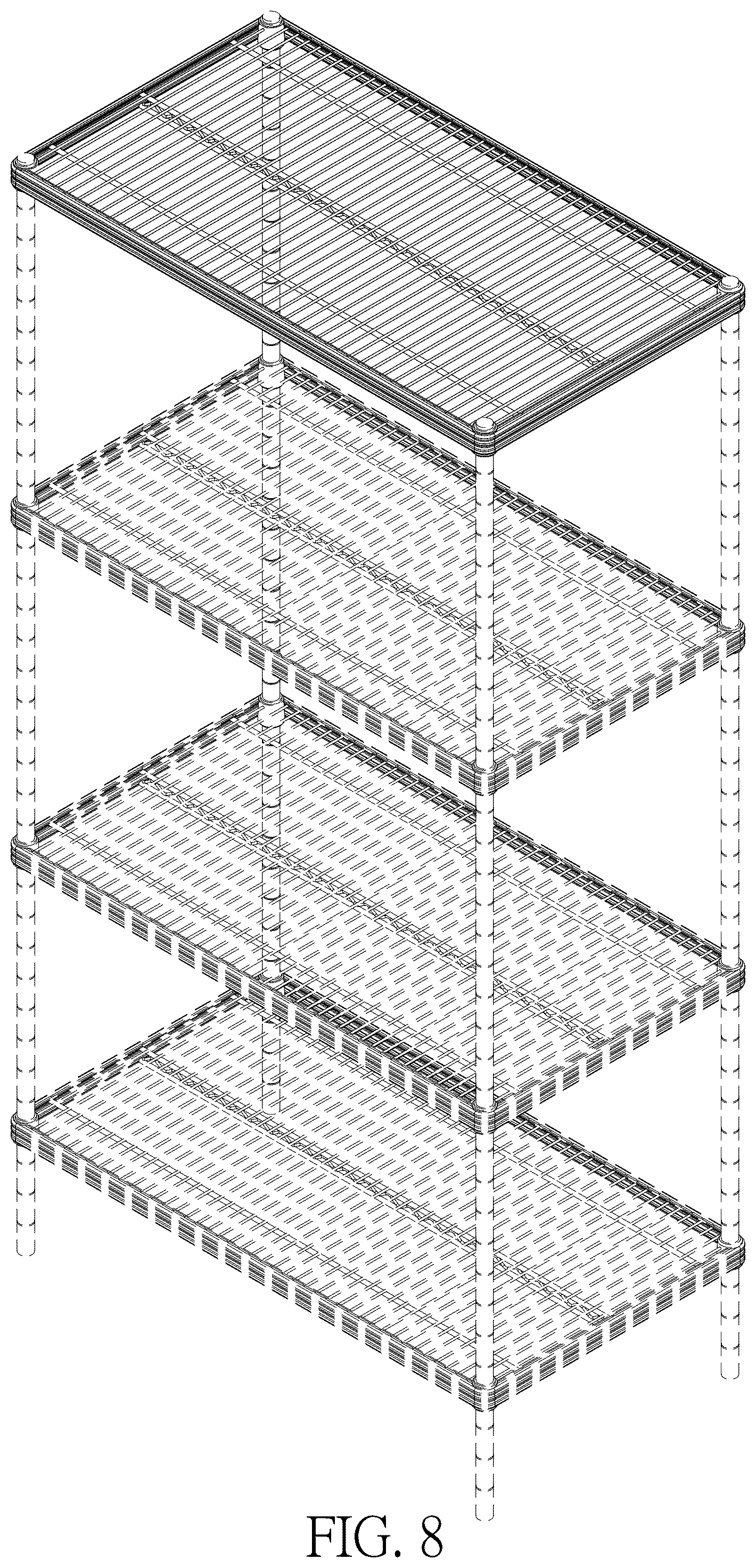 Patent USD1075380 Figure 8 – Partition plate for a storage rack