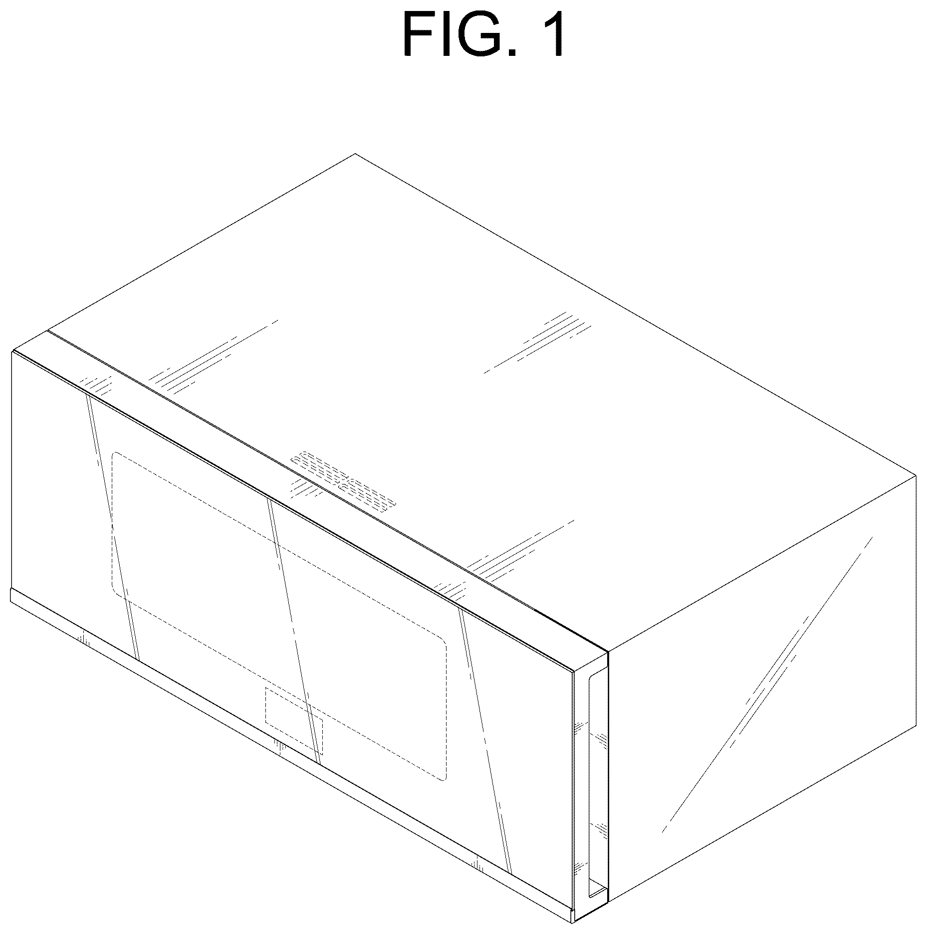 Patent USD1075394 Figure 1 – Microwave oven with hood