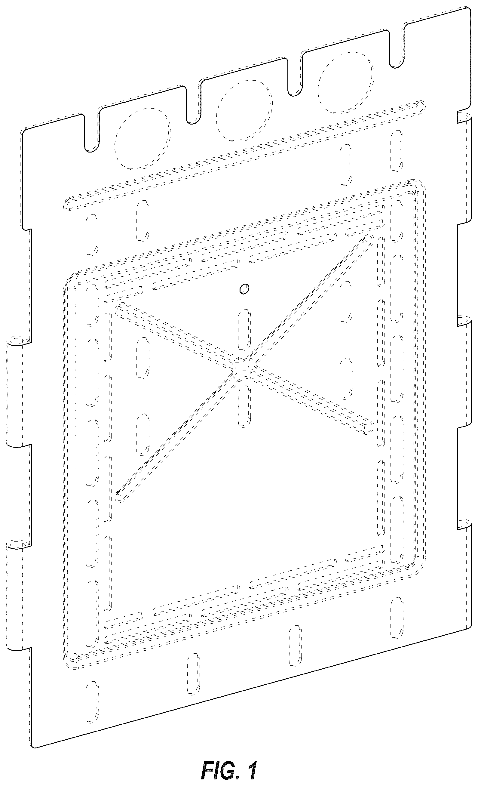 Patent USD1075405 Figure 1 – Combustion container panel