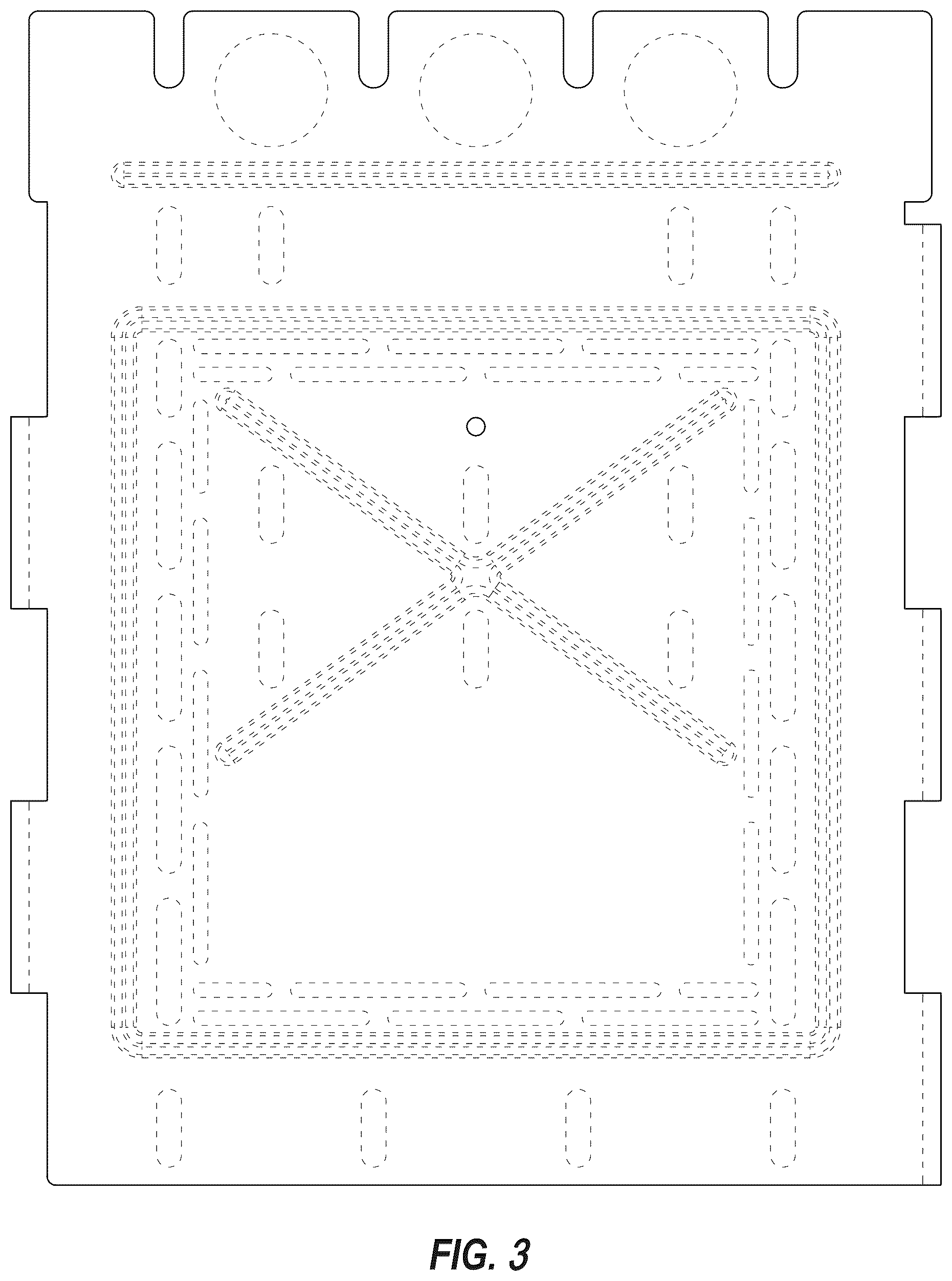 Patent USD1075405 Figure 3 – Combustion container panel