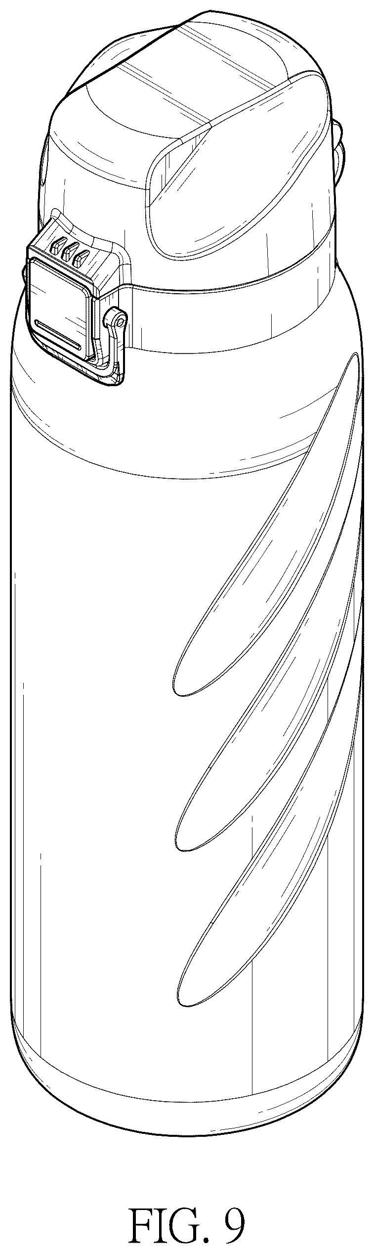 Patent USD1075413 Figure 9 – Water bottle with scented lid