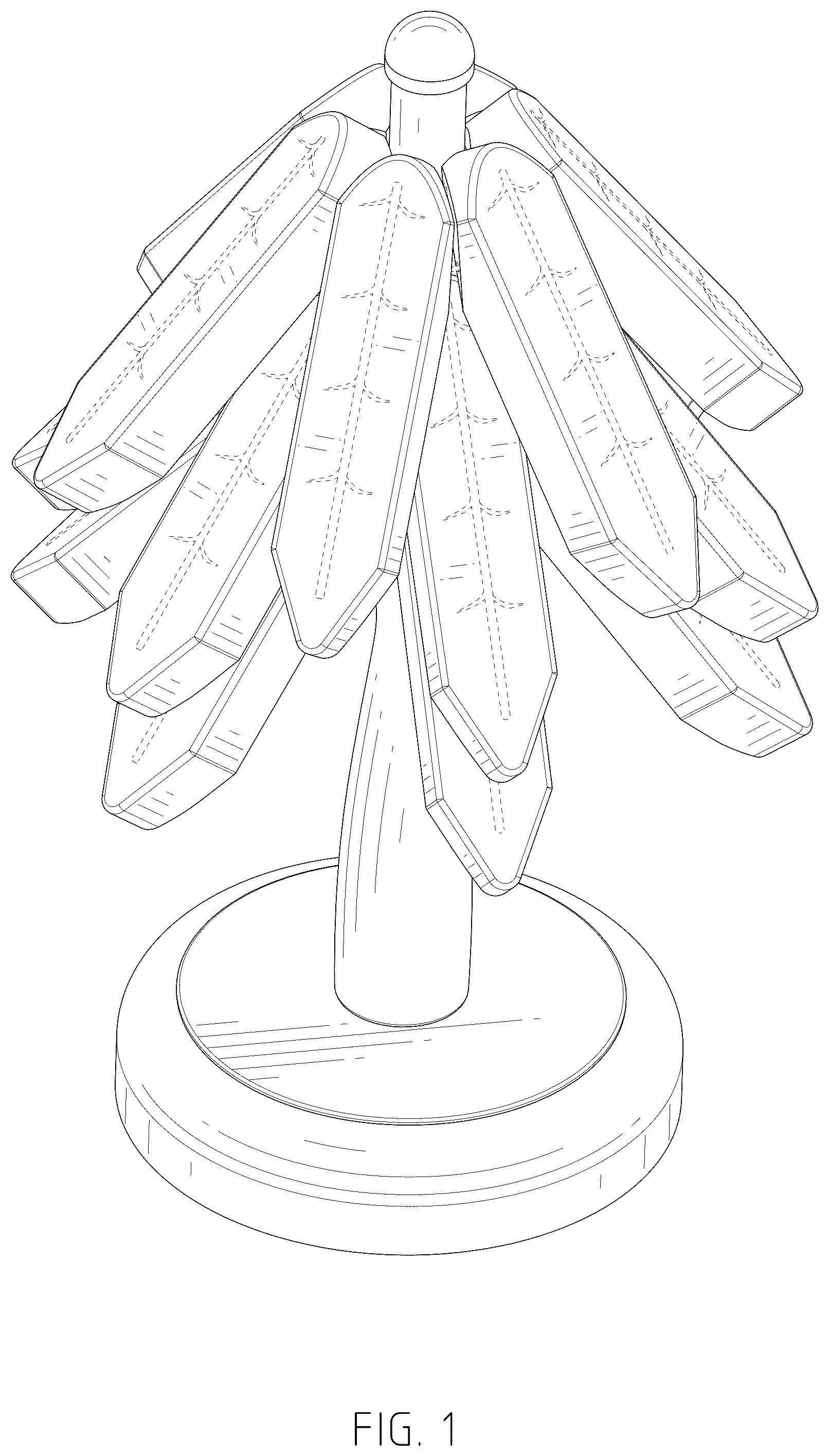 Patent USD1075421 Figure 1 – Combined set of table mats and stand