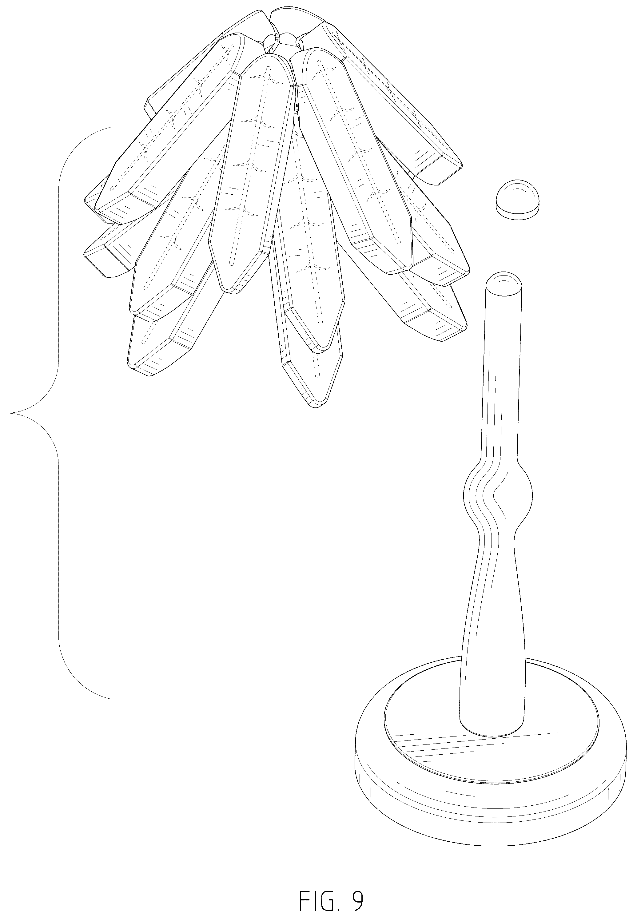 Patent USD1075421 Figure 9 – Combined set of table mats and stand