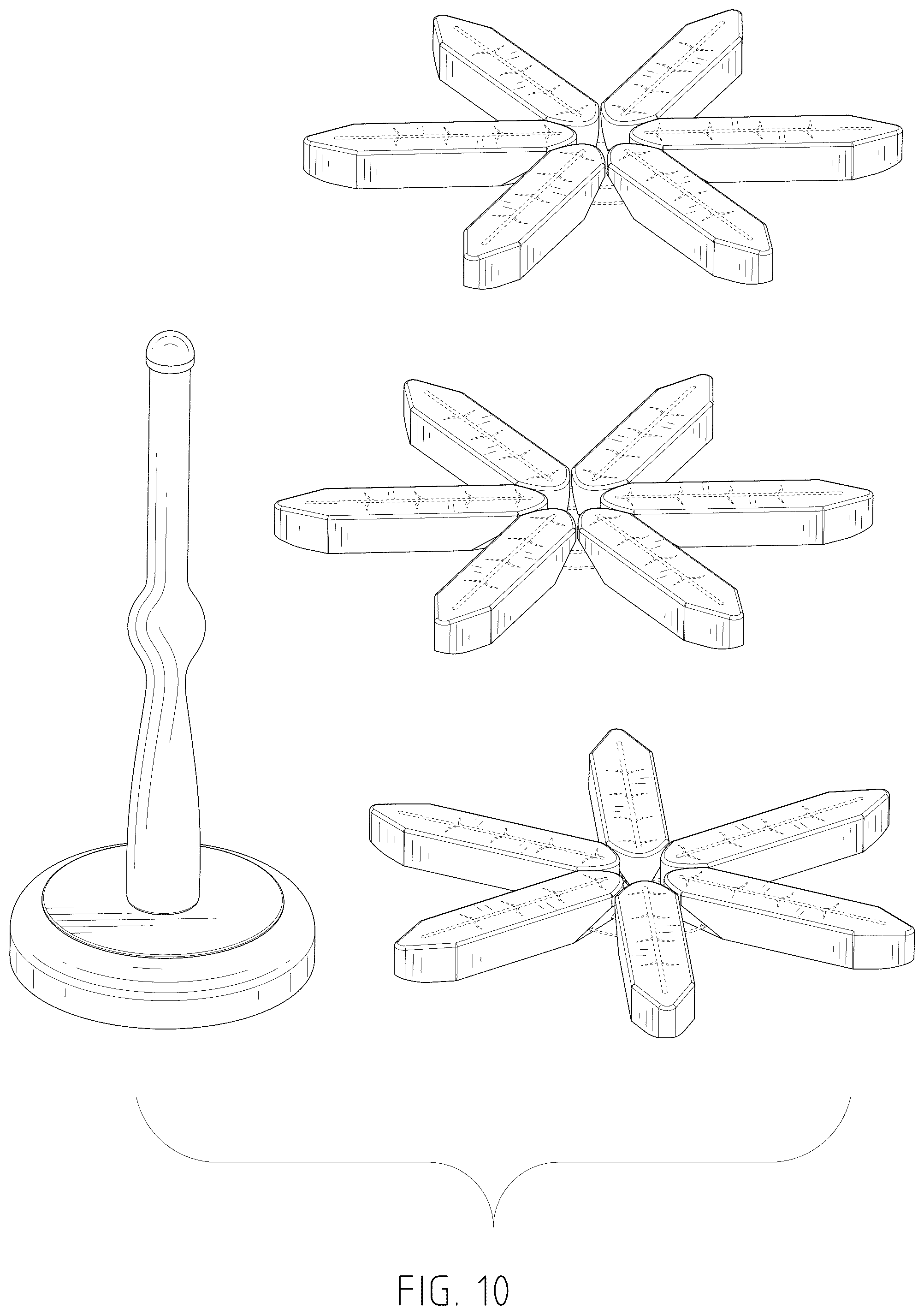 Patent USD1075421 Figure 10 – Combined set of table mats and stand