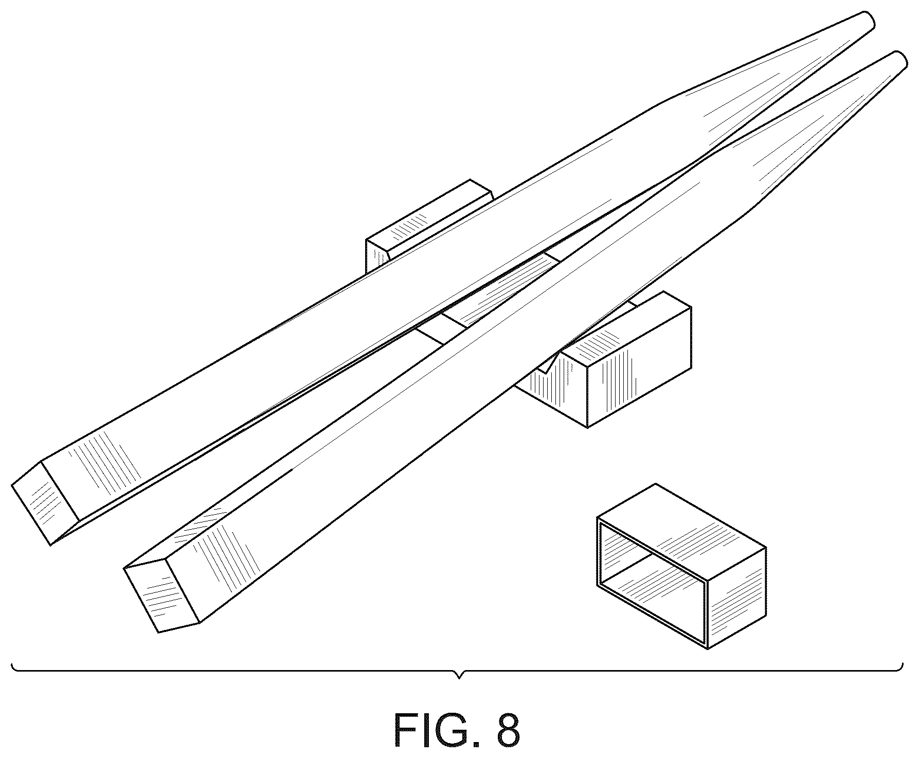 Patent USD1075435 Figure 4 – Combined chopsticks with rest