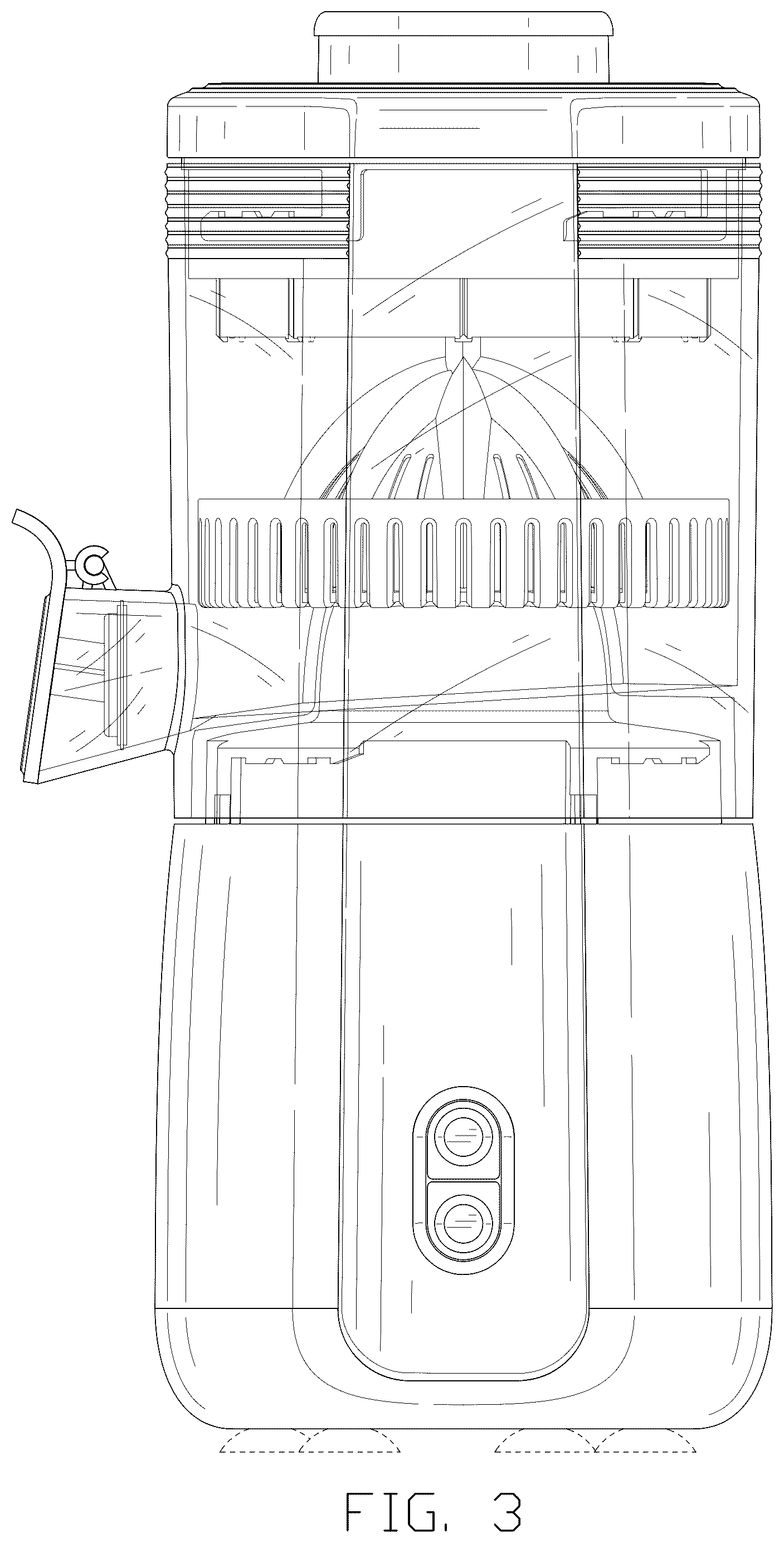 Patent USD1075438 Figure 3 – Juicer