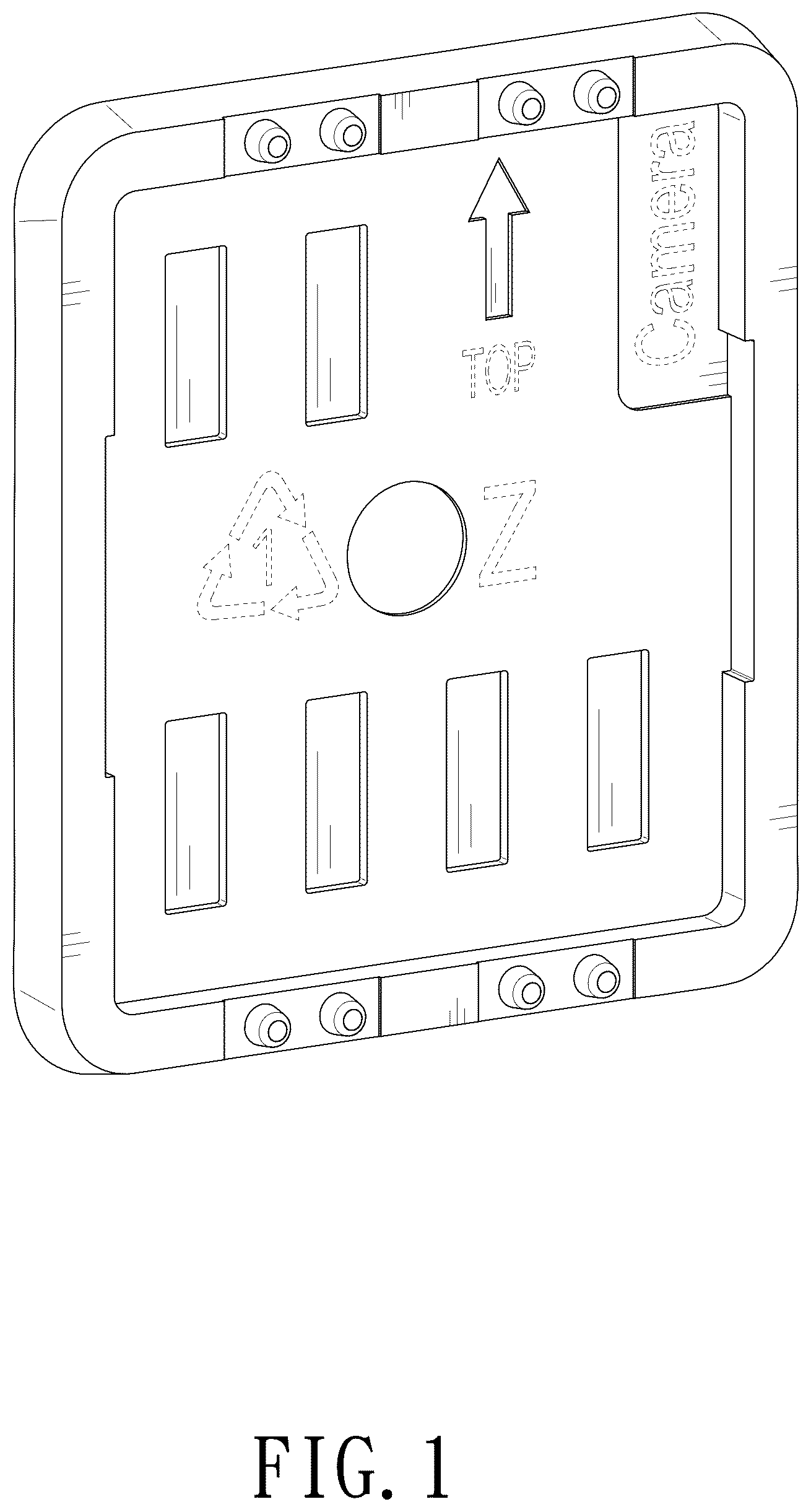 Patent USD1075445 Figure 1 – Installation frame for screen protector