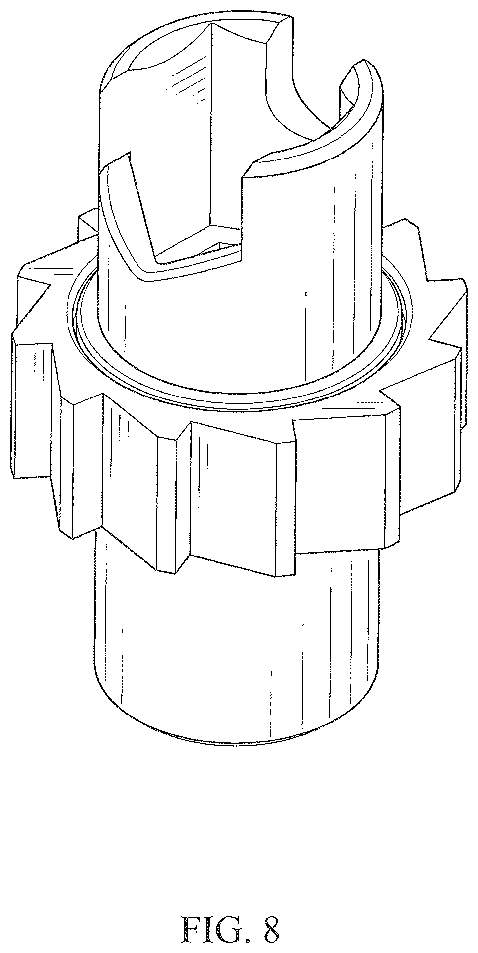 Patent USD1075449 Figure 7 – Ratchet socket of a skateboard wrench