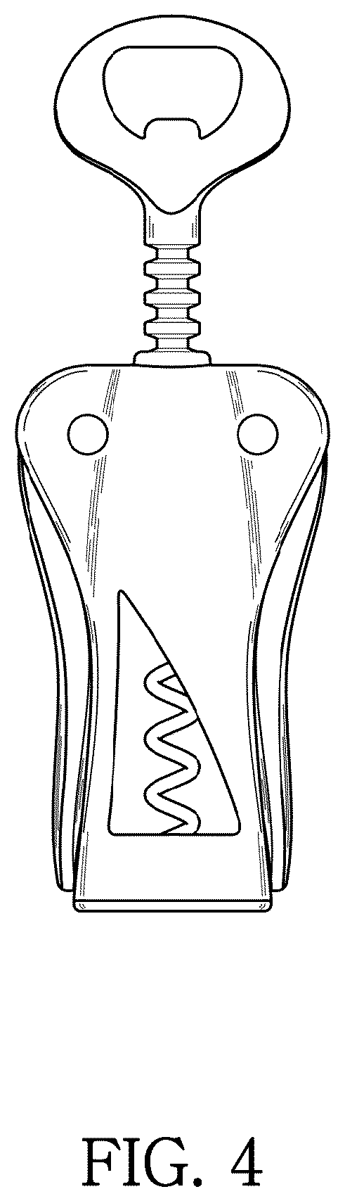 Patent USD1075451 Figure 4 – Wine bottle opener