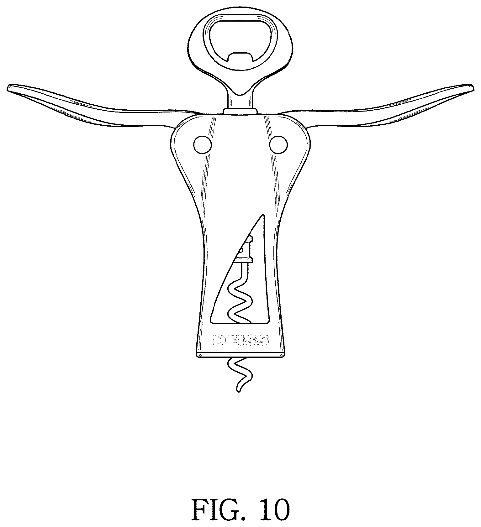 Patent USD1075451 Figure 10 – Wine bottle opener
