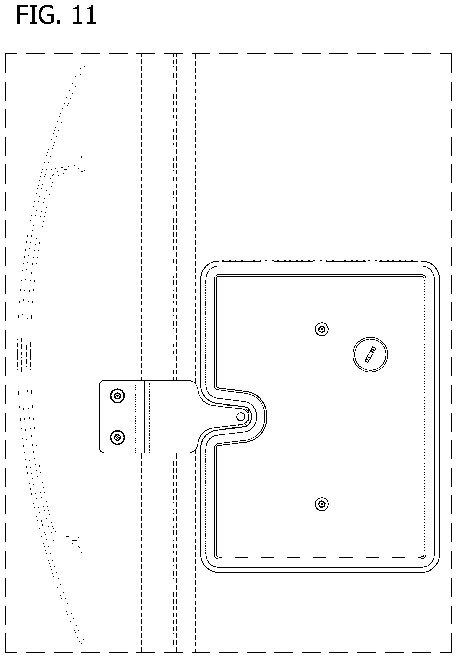 Patent USD1075470 Figure 11 – Refrigerator cabinet door lock