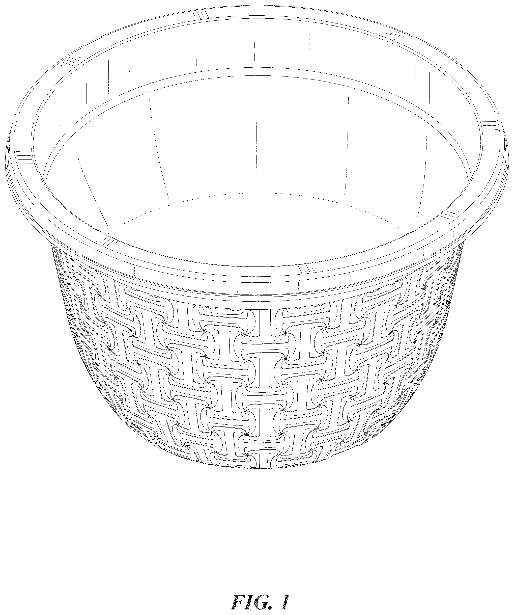 Patent USD1075557 Figure 1 – Flower pot
