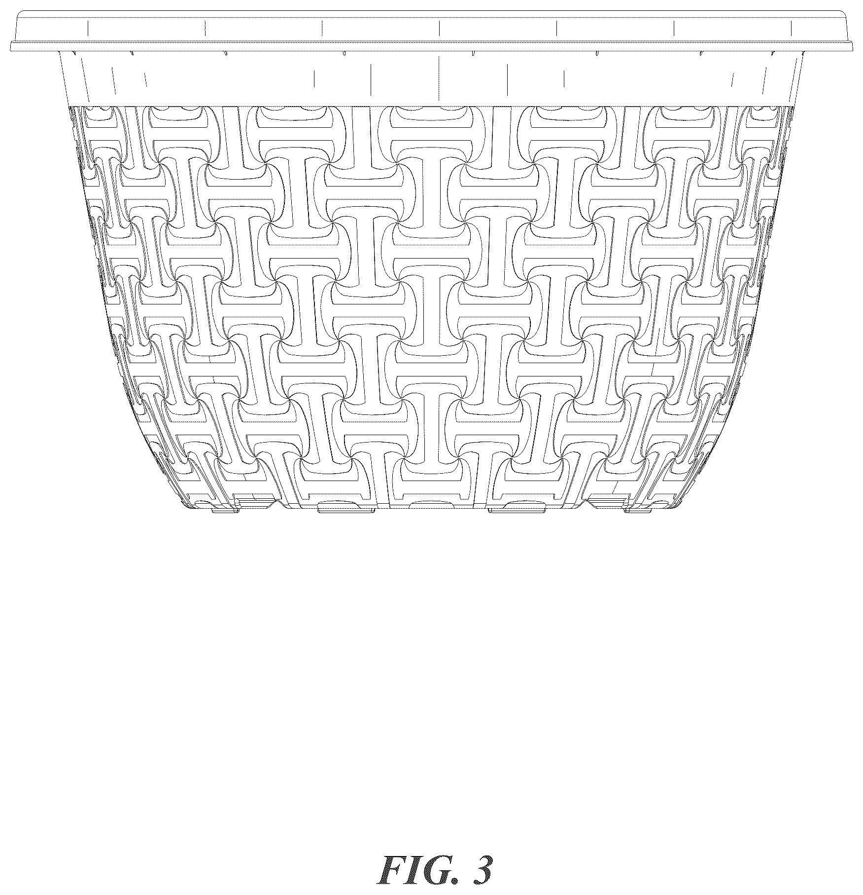 Patent USD1075557 Figure 3 – Flower pot